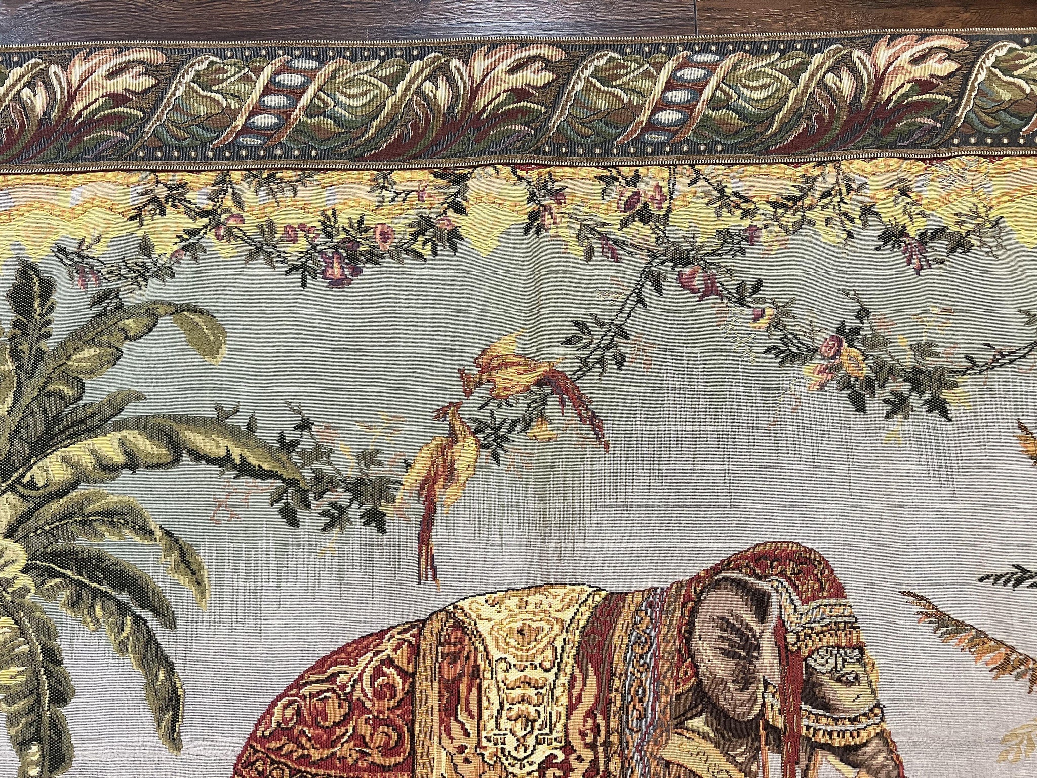Vintage Tapestry 4 x 5.6, Adorned Elephant Pictorial by Jewel Rugs