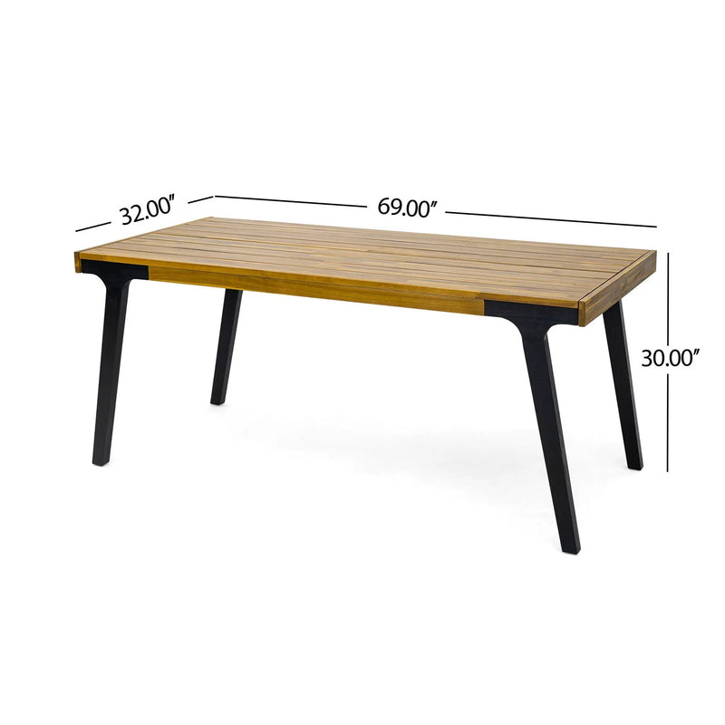 1 Dining Table & 2 Dining Benches - Light Teak by HouseOfZazla