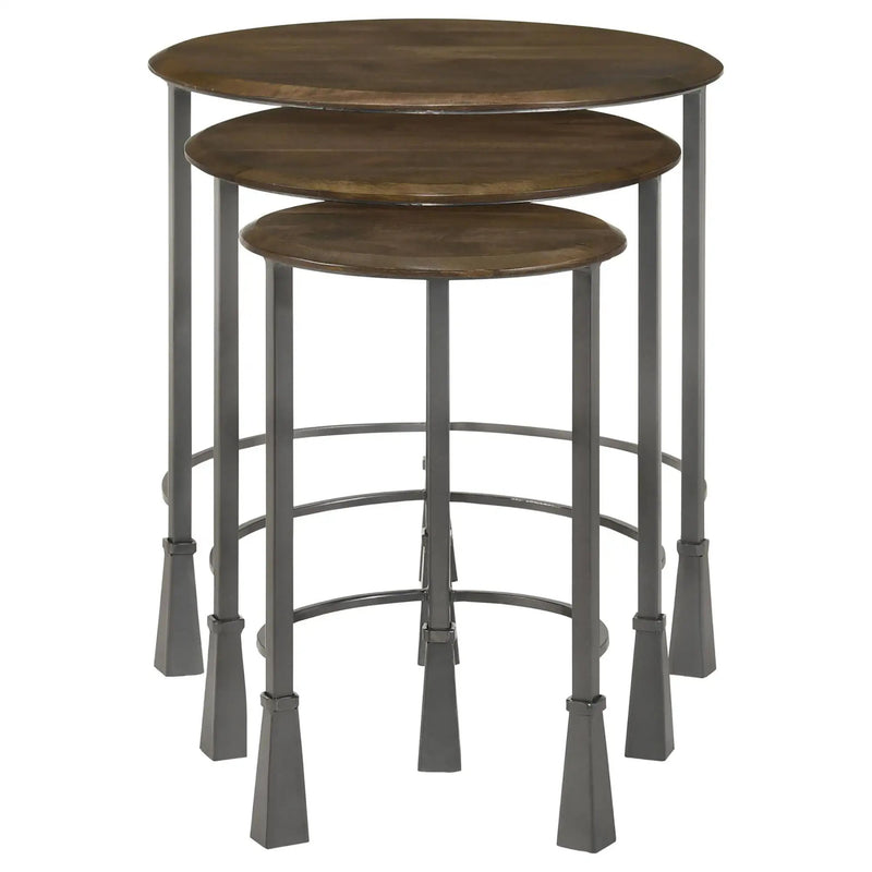 3 Piece Nesting Table Set - Brown by HouseOfZazla