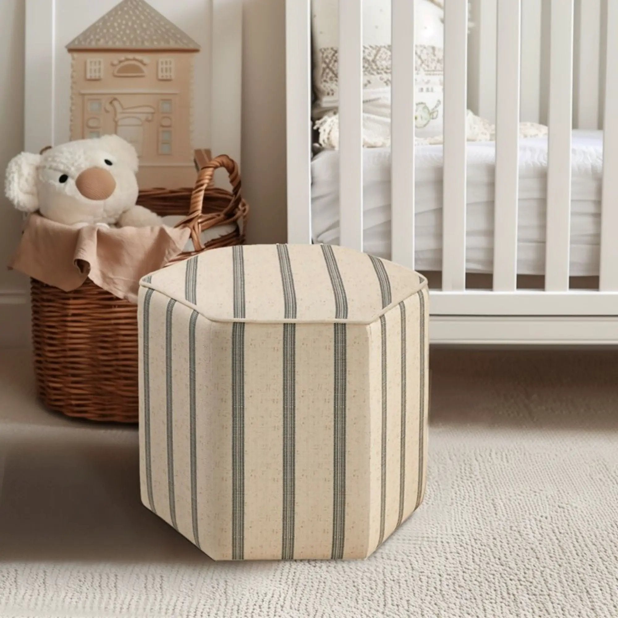 Accent Ottoman Printed Stripe by Unique Piece Furniture