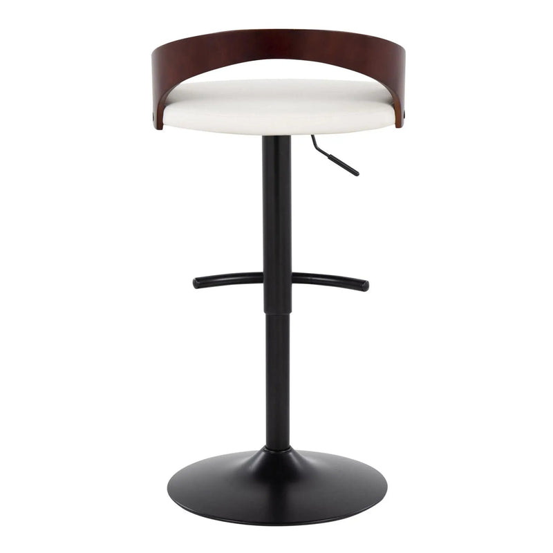 Grotto - Contemporary Adjustable Barstool With Swivel With Rounded T Footrest (Set of 2) by Unique Piece Furniture