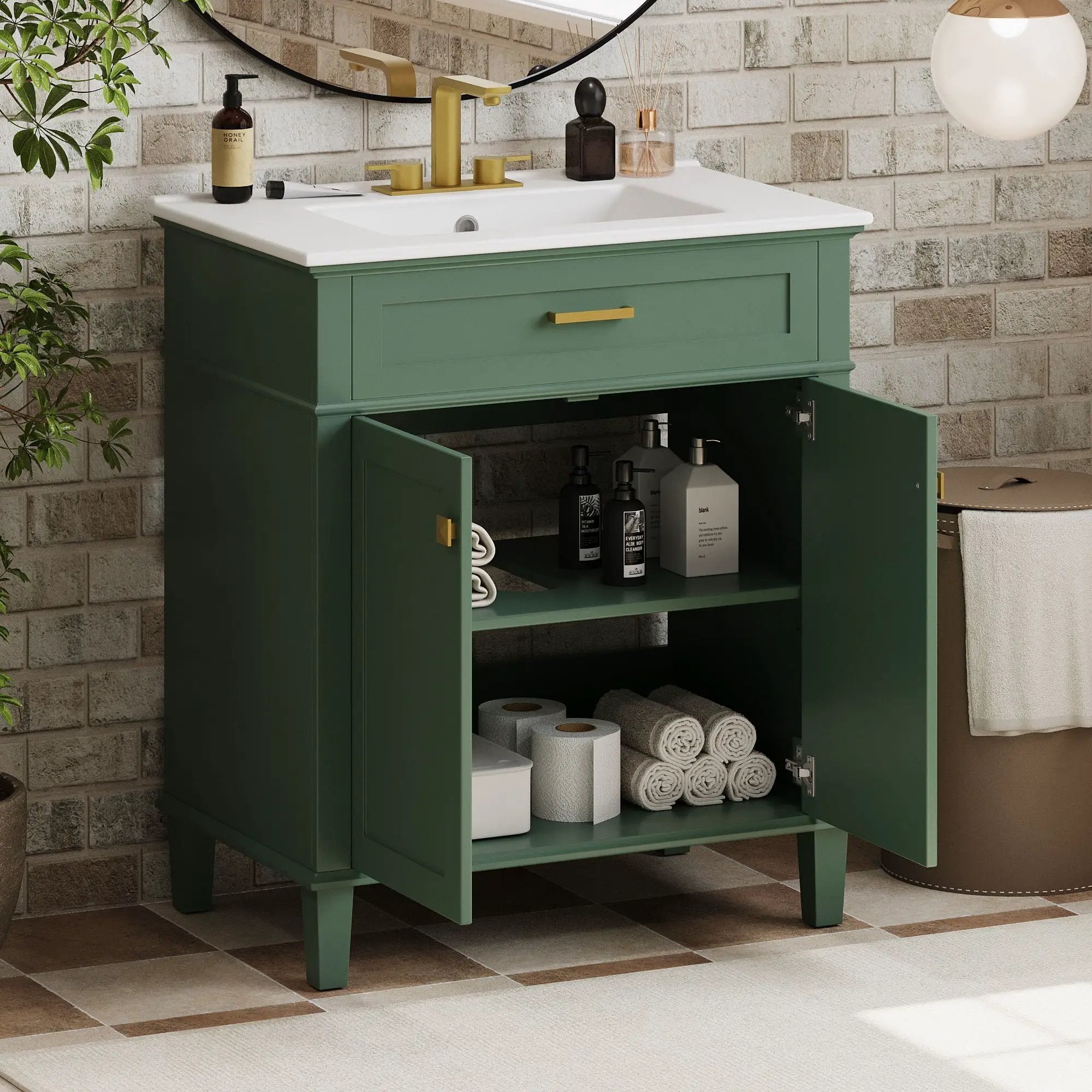 Bathroom Vanity With Ceramic Basin, Soft Close Door And Adjustable Shelves by Unique Piece Furniture