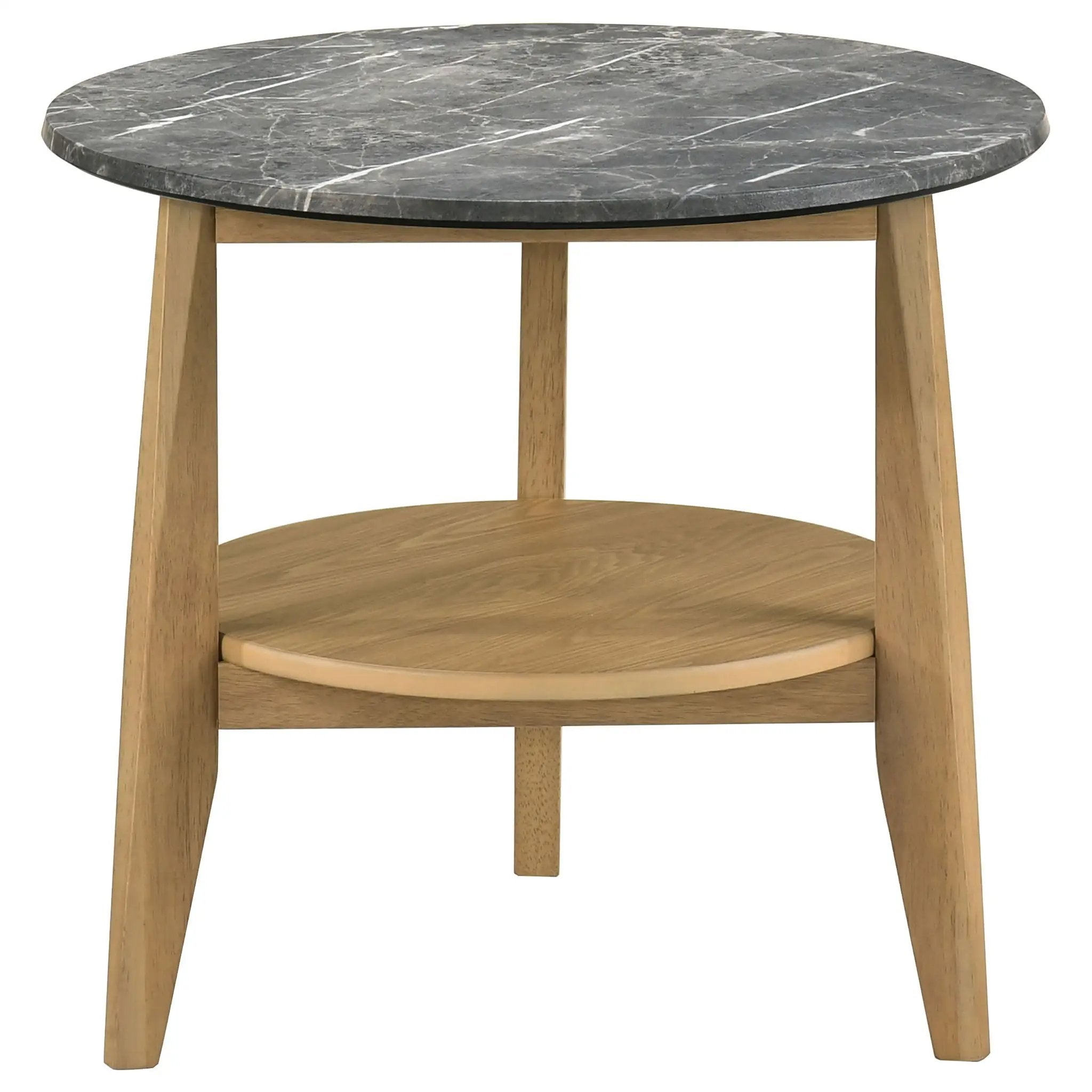 Bradley Round SmartTop End Side Table Grey and Natural by Unique Piece Furniture