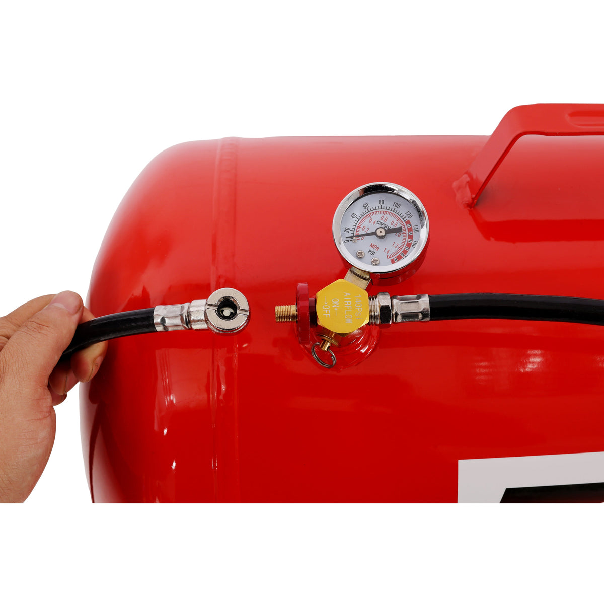 Portable 10 Gallon Air Tank with Pressure Gauge and 43" Hose - Metal, photo 5 of 9