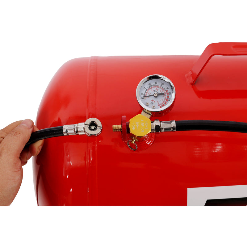 Portable 10 Gallon Air Tank with Pressure Gauge and 43" Hose - Metal, photo 5 of 9