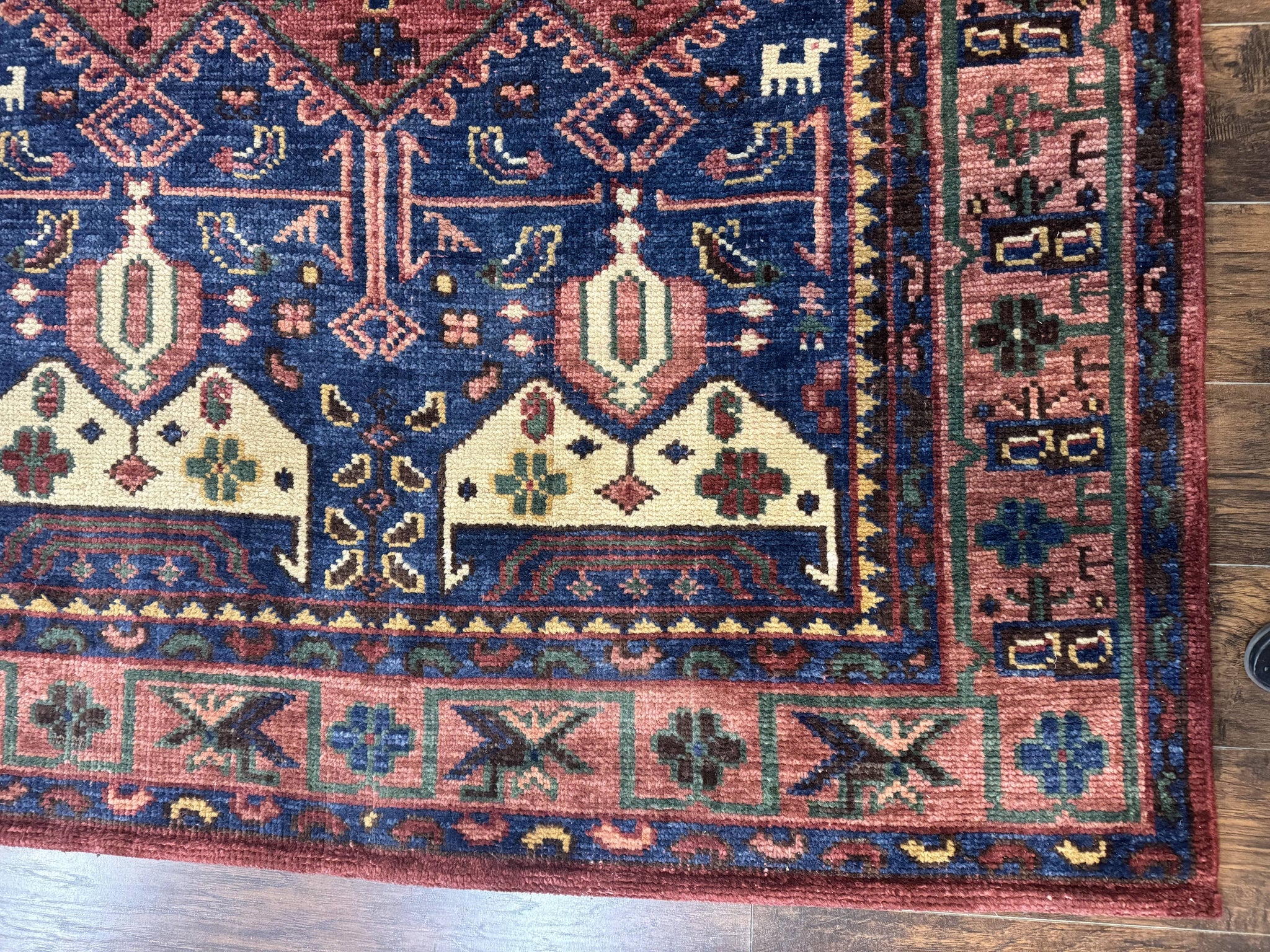 Persian Tribal Heriz Design Rug 6x9, Pottery Barn Rug, Hand Knotted Wool Vintage Rug by Jewel Rugs