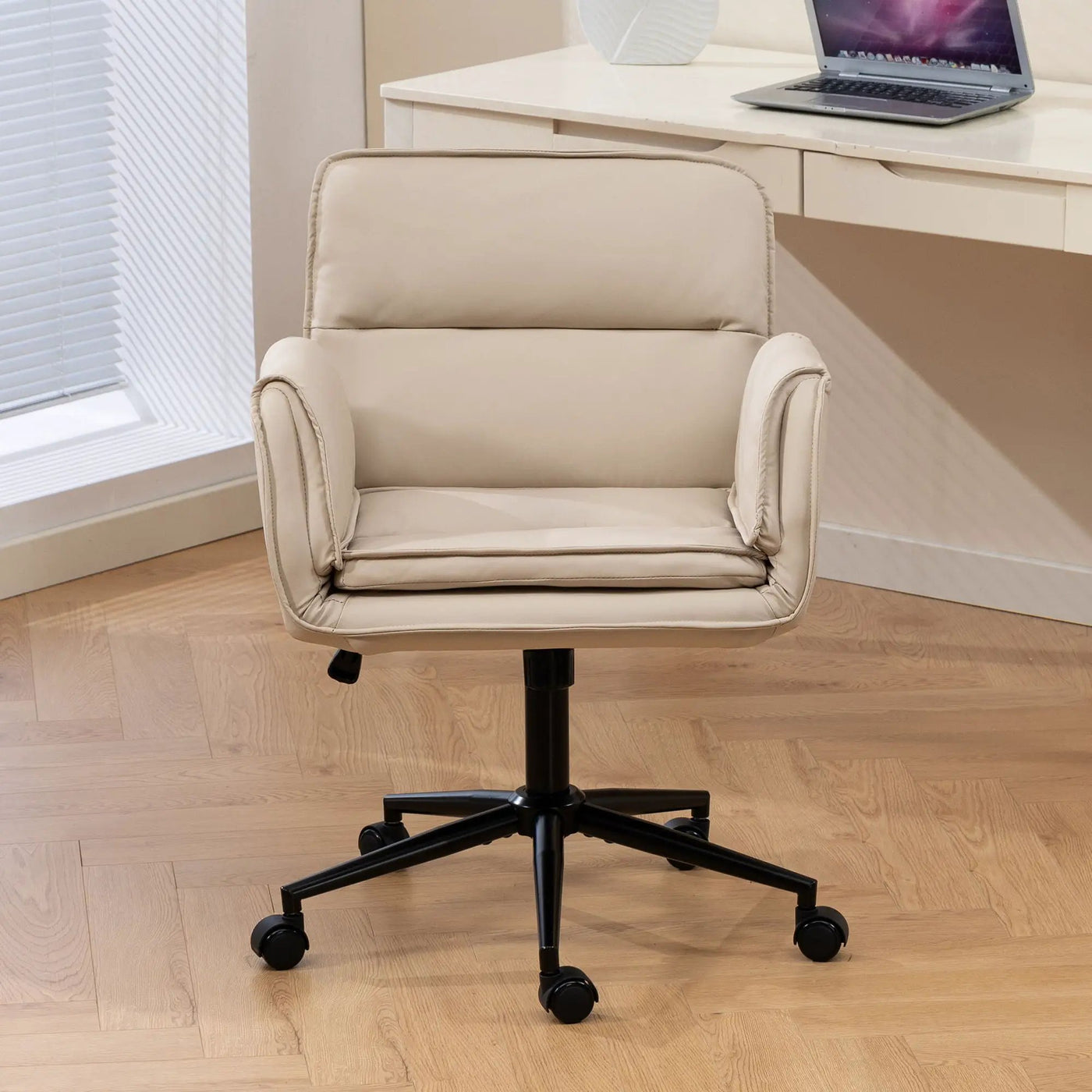 Criss Cross Swivel Desk Chair With Adjustable Armrests & Wheels For Home Office by HouseOfZazla