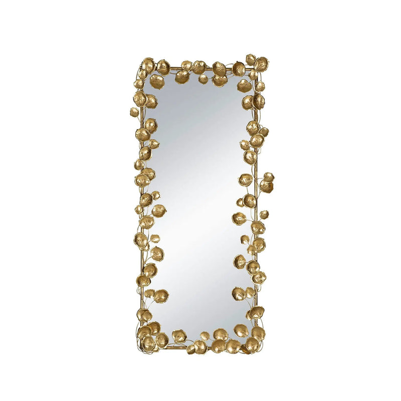 Full Length Mirror With en Leaf Accents, Floor Miiror For Living Room Bedroom - Gold by Unique Piece Furniture