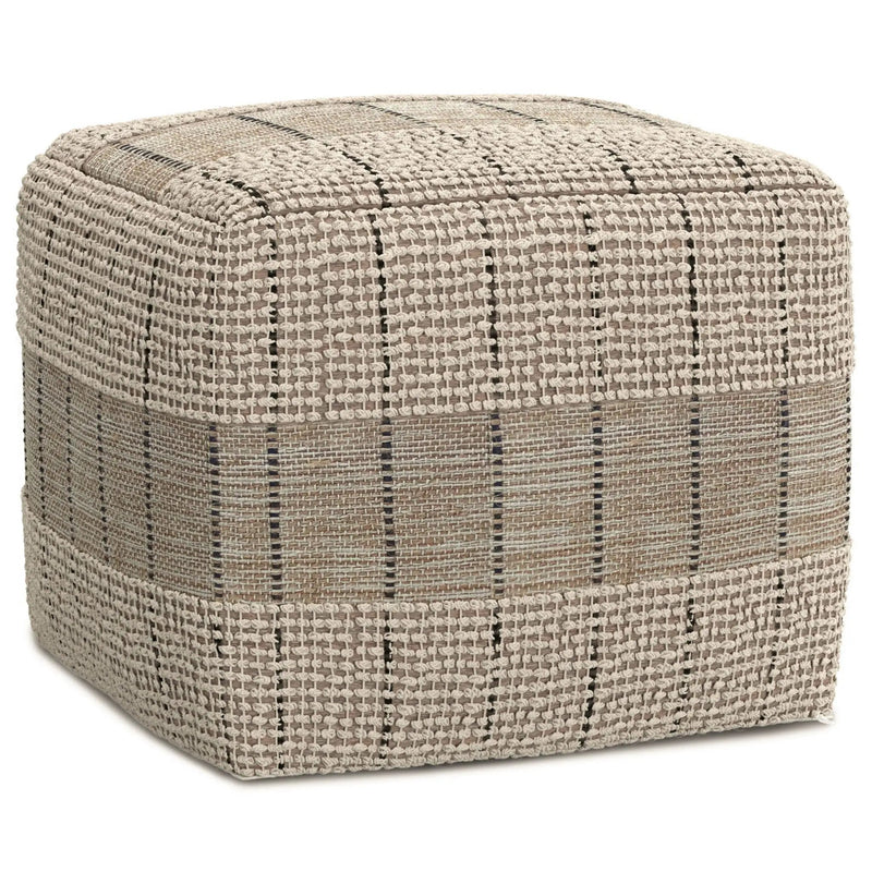 Elmer - Square Woven Pouf - Natural / Gray by HouseOfZazla
