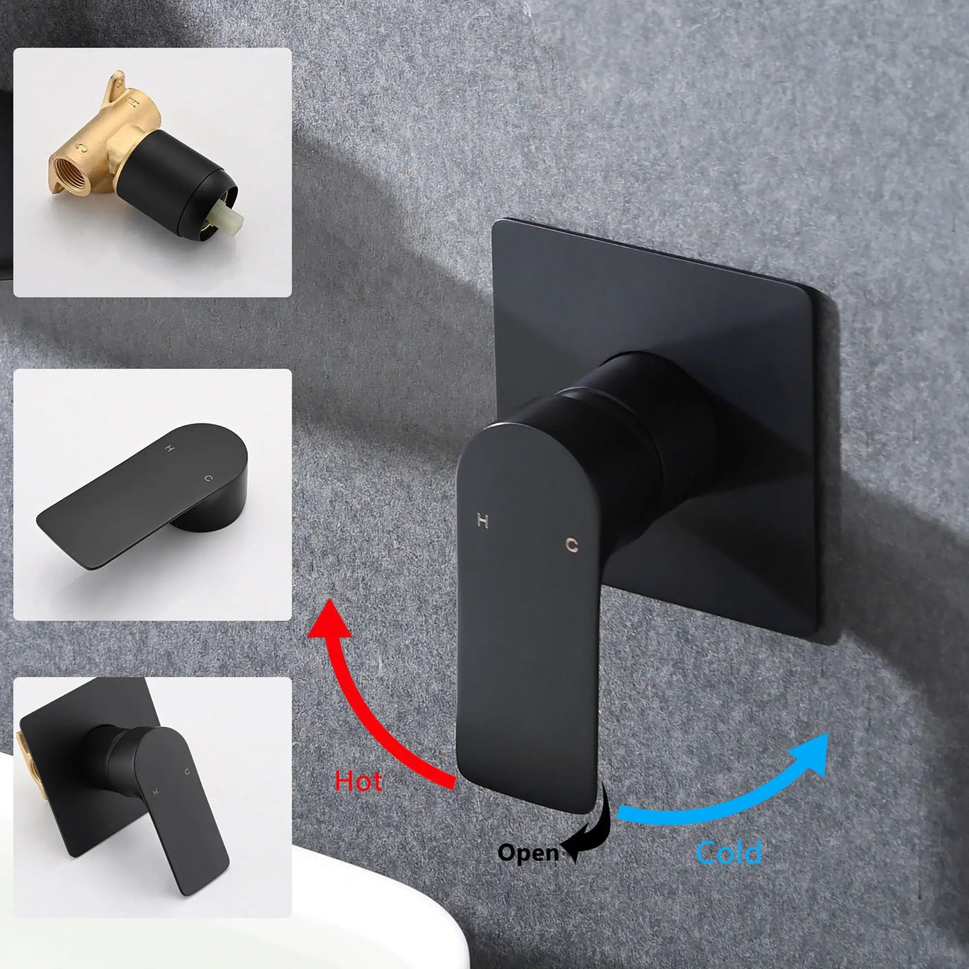 Modern Wall Mount Bathroom Sink Faucet With Waterfall Spout by HouseOfZazla