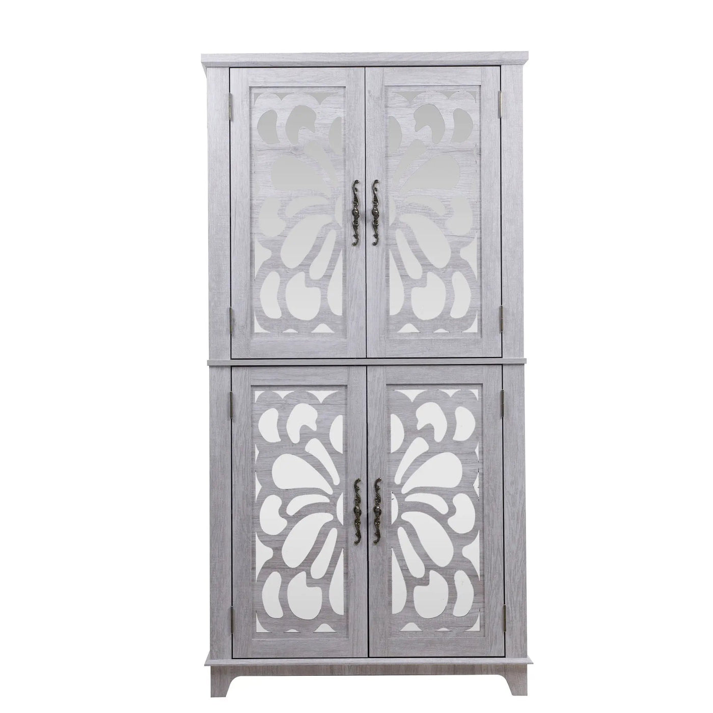 Modern Sideboard Buffet With 4 Mirrored Doors, Adjustable Shelves by HouseOfZazla