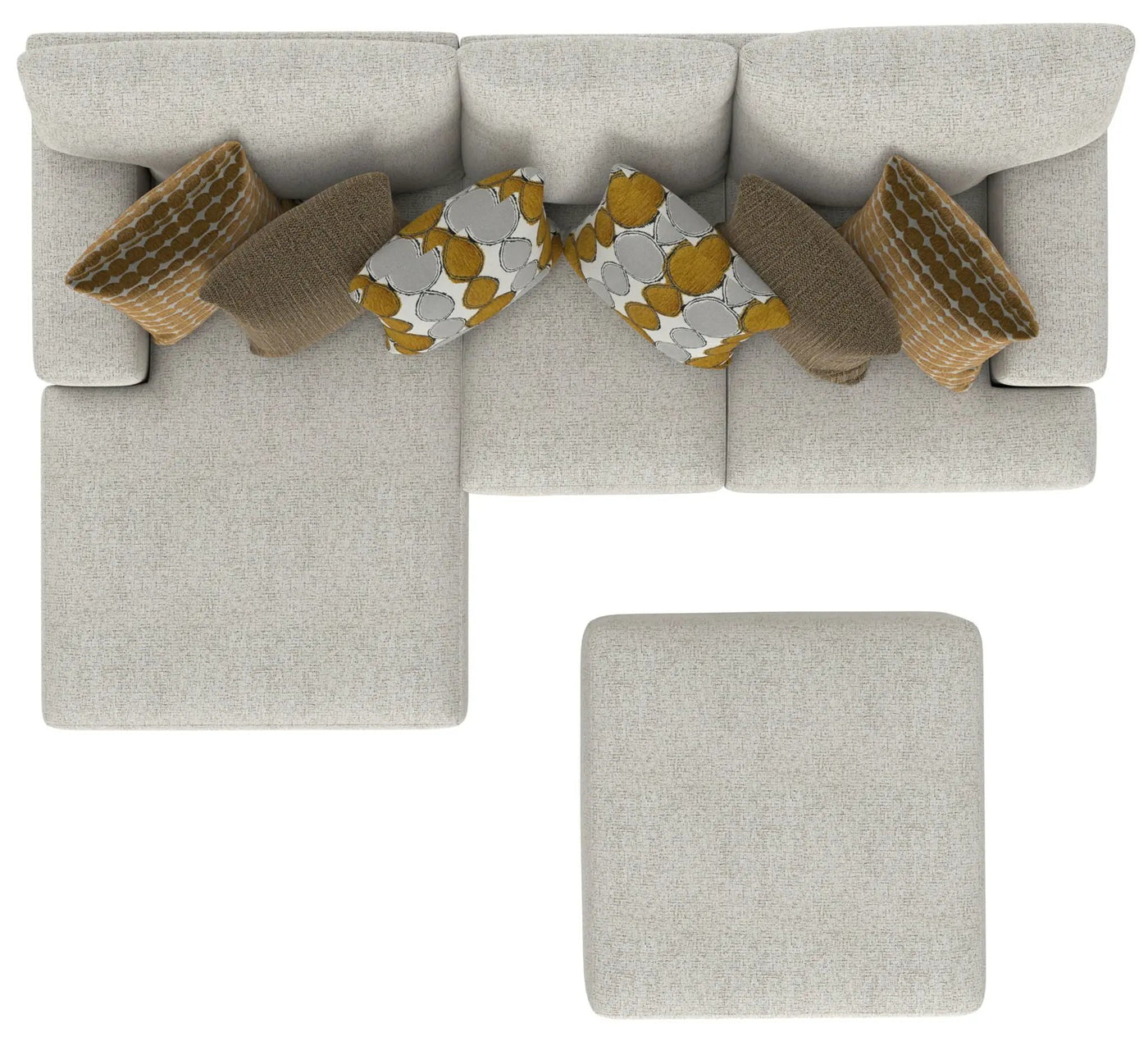 Tori - Sectional With Comfort Coil Seating, Cocktail Ottoman And Accent Pillows Included by Unique Piece Furniture