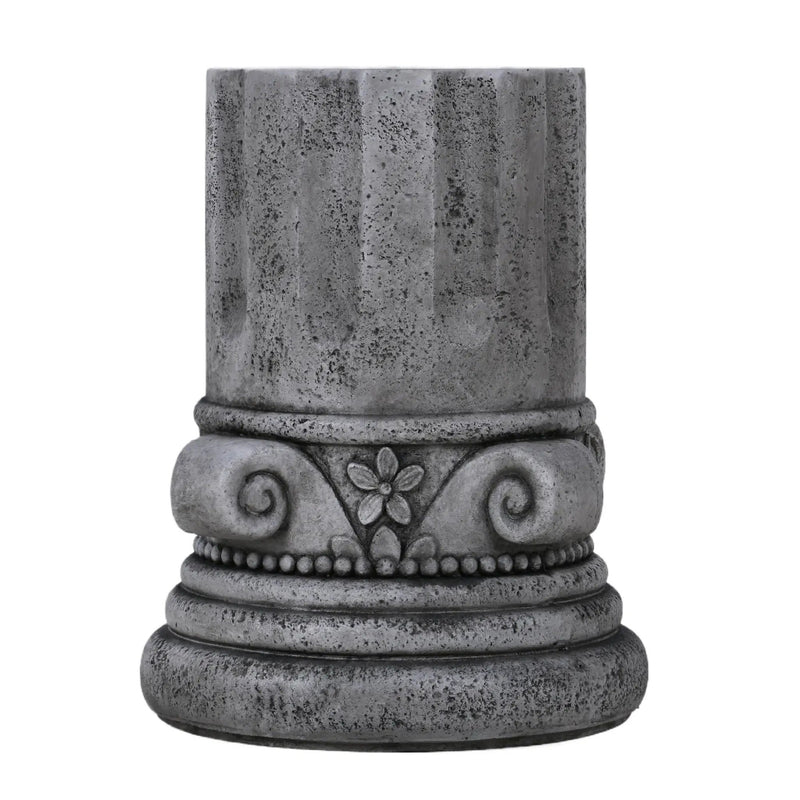 Outdoor End Table, Round Side Table For Patio And Garden - Antique Gray