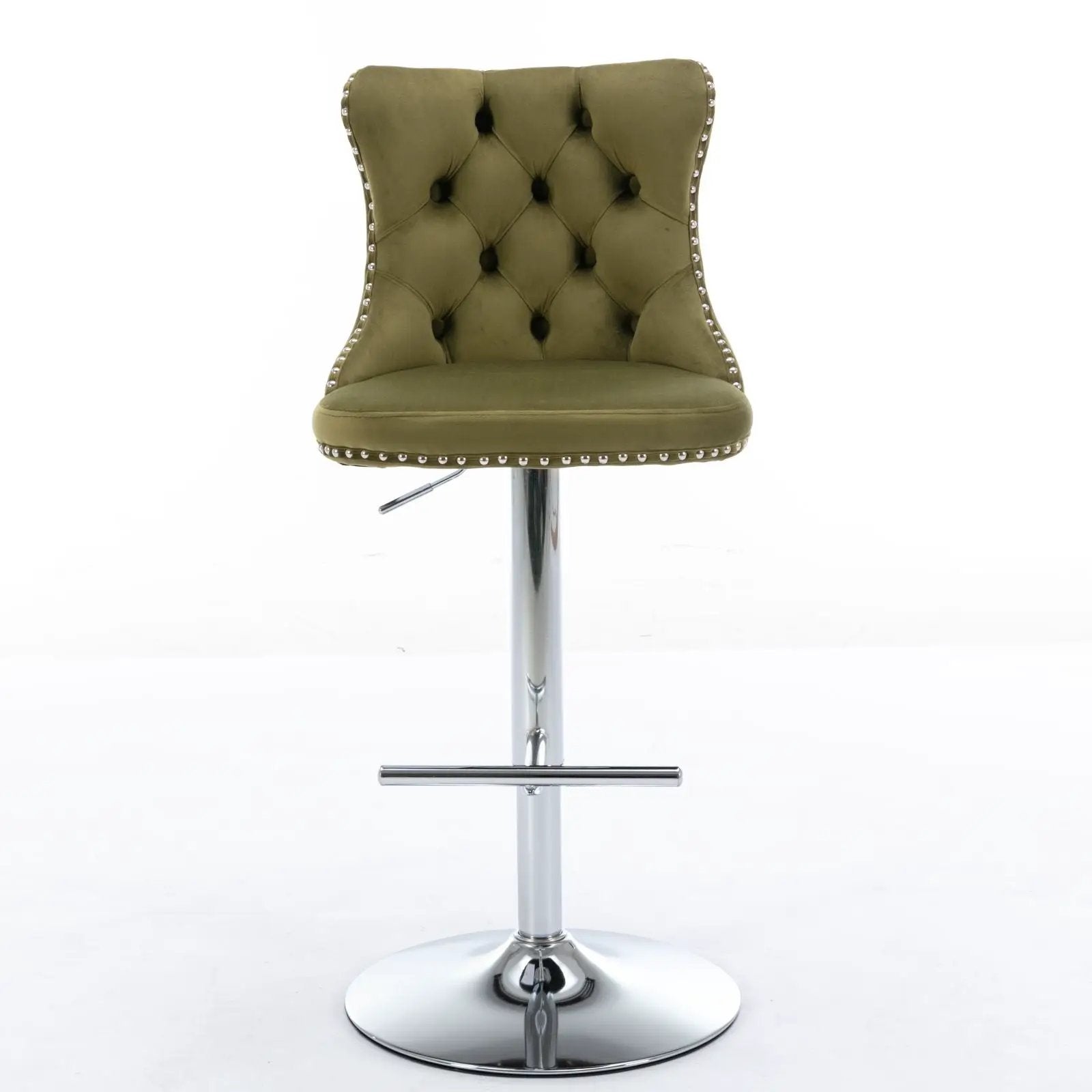 Swivel Barstools Adjusatble Seat Height From 25-33", Modern Upholstered Base Bar Stools With Backs Comfortable Tufted For Home Pub And Kitchen Island (Set of 2) by Unique Piece Furniture