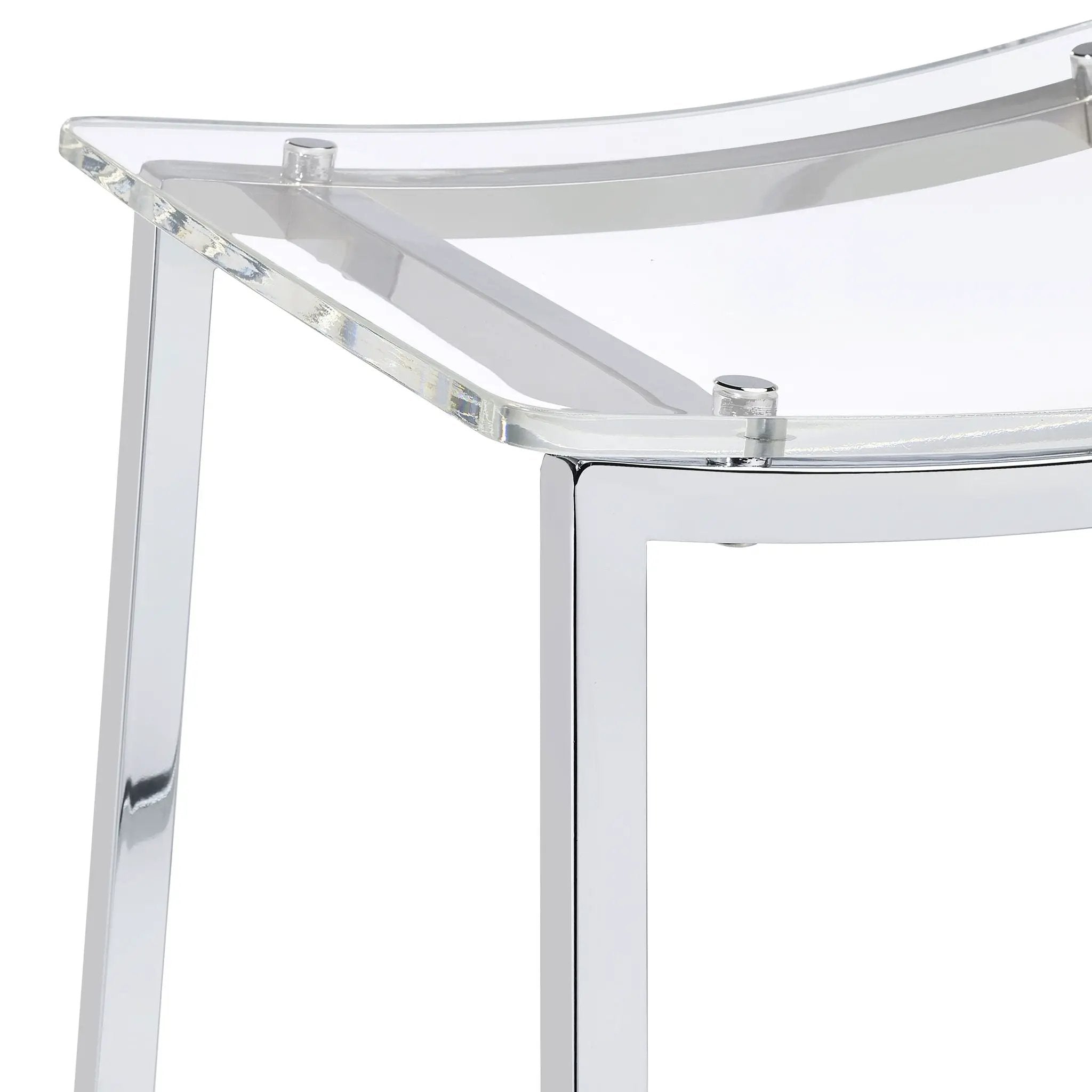 Jovani Acrylic Backless Bar Stool Chrome (Set of 2) by Unique Piece Furniture