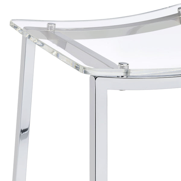 Jovani Acrylic Backless Bar Stool Chrome (Set of 2), photo 2 of 7