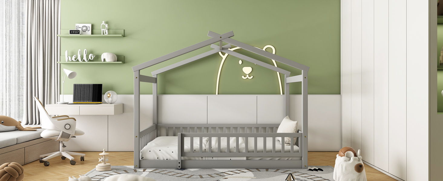 Bed House Bed Frame With Fence
