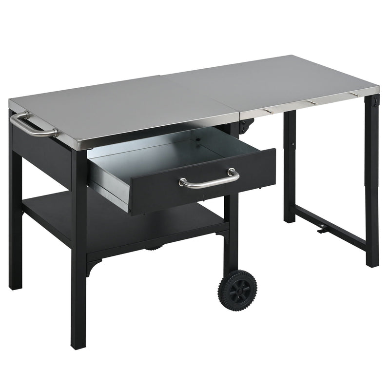 Foldable Outdoor Kitchen Cart With Storage For Patio by HouseOfZazla