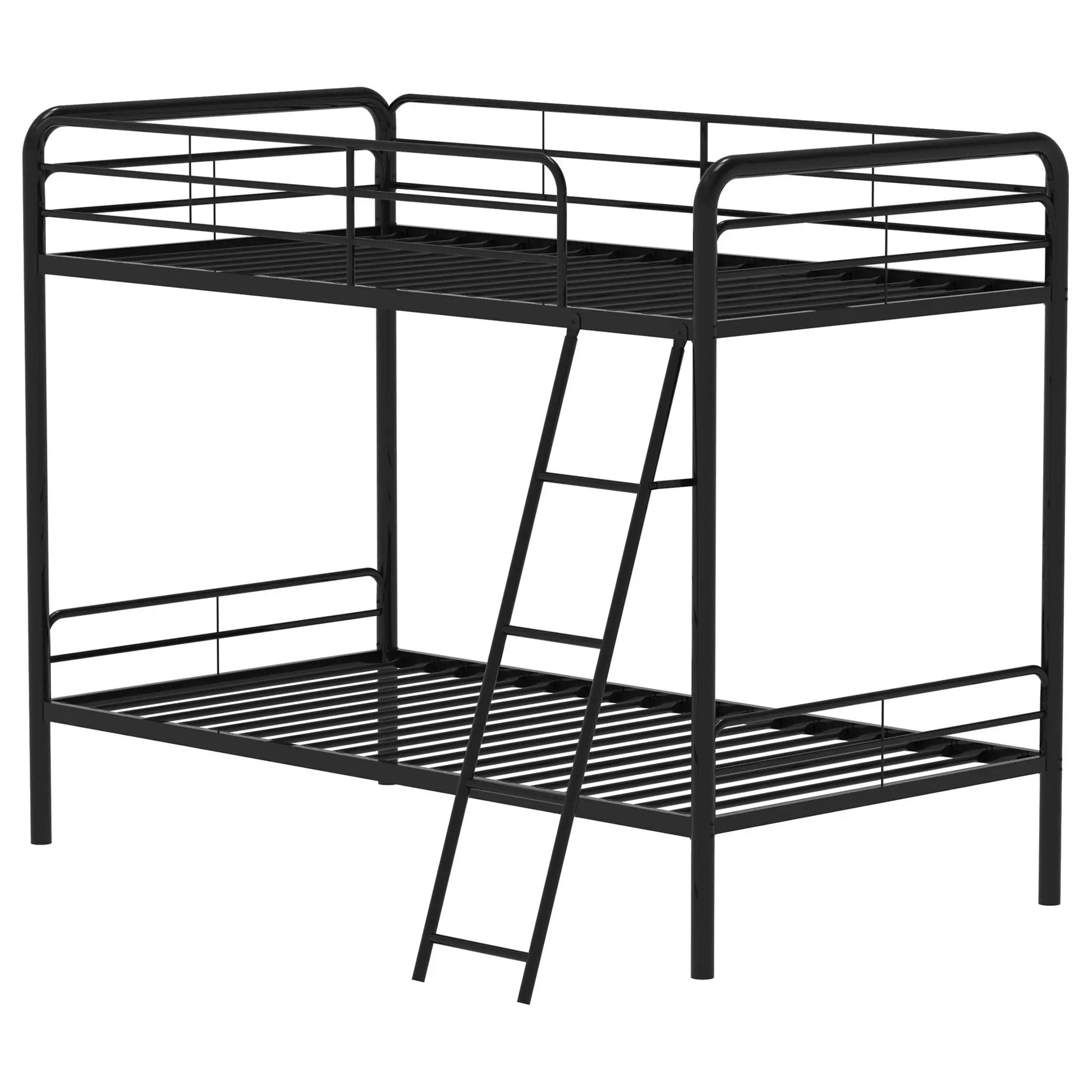 Carson Metal Twin Over Twin Bunk Bed Glossy Black by Unique Piece Furniture