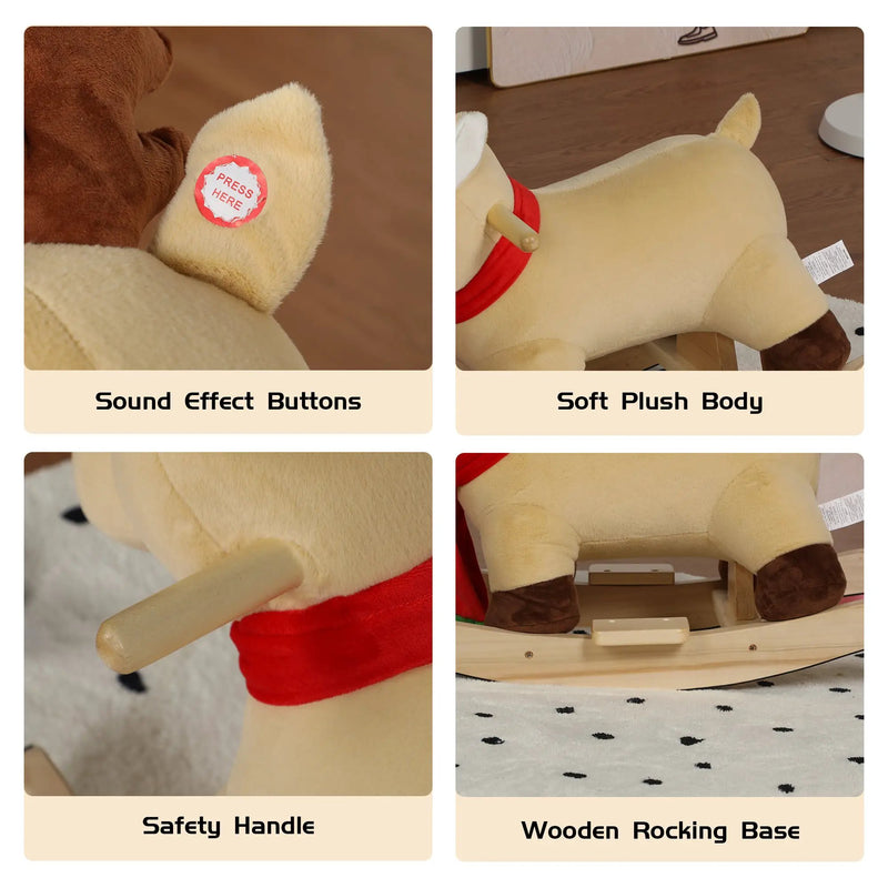 Kids Ride-On Rocking Horse Toy with Jingle Bells by HouseOfZazla