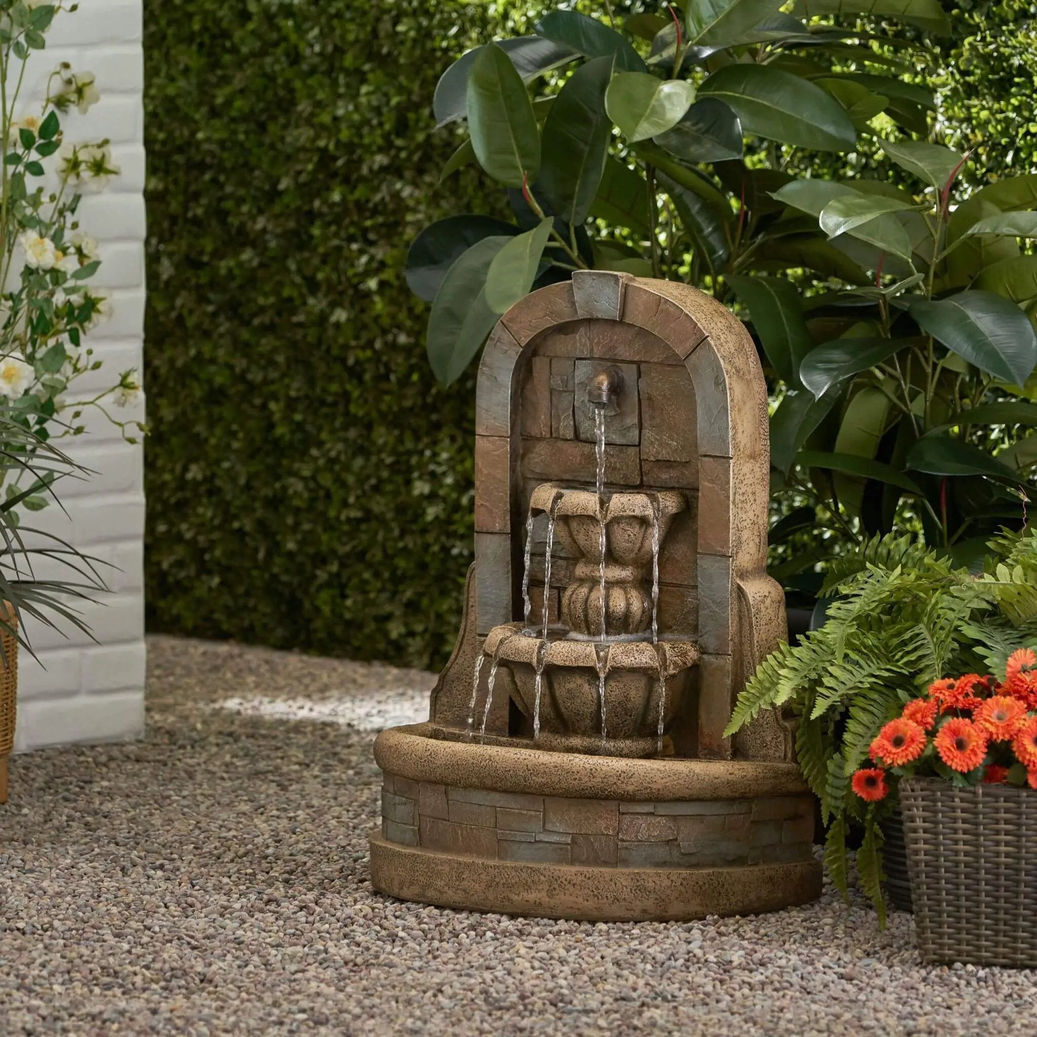 Alora 29-Inch Tall Outdoor Weather-Resistant Faux Stone Floor Fountain (SAK63421) by SAKSBY WHOLESALE