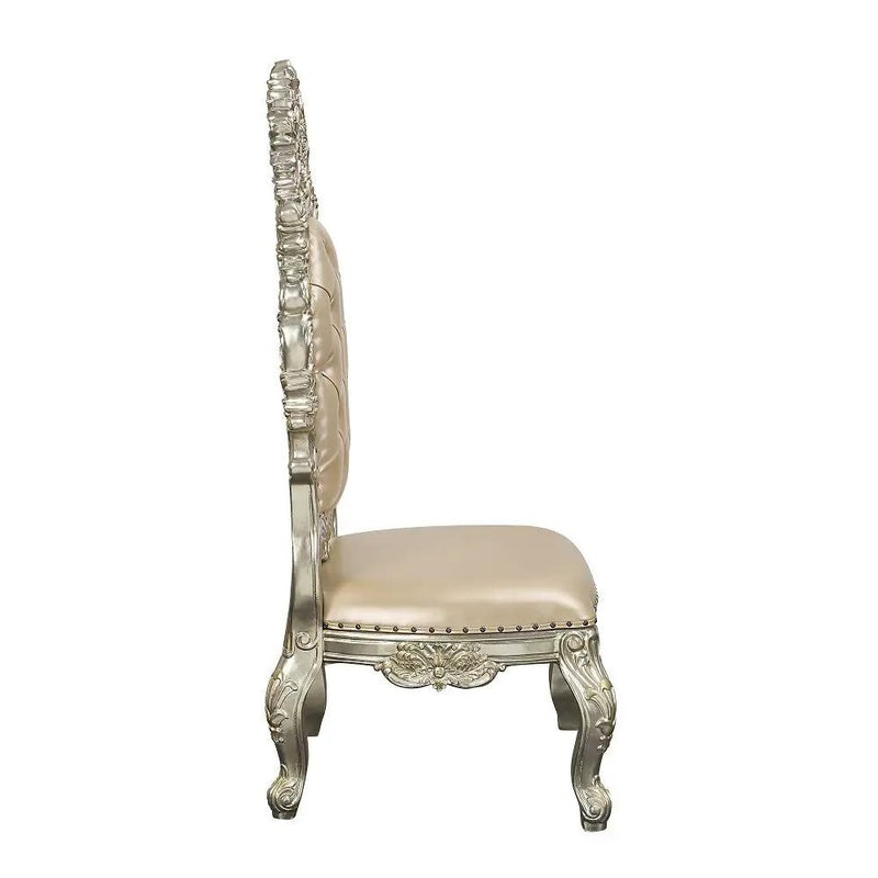 Sorina - Side Chair (Set of 2) - Synthetic Leather & Antique Gold by Unique Piece Furniture