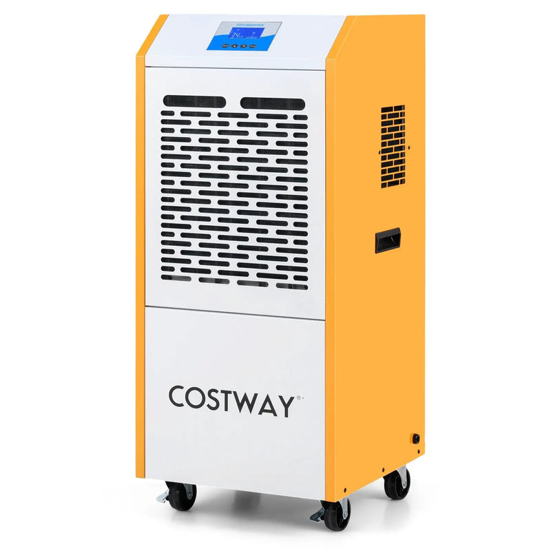 290 Pints Commercial Dehumidifier with Pump and Drain Hose for Basement Warehouse-Yellow by DirectDeals