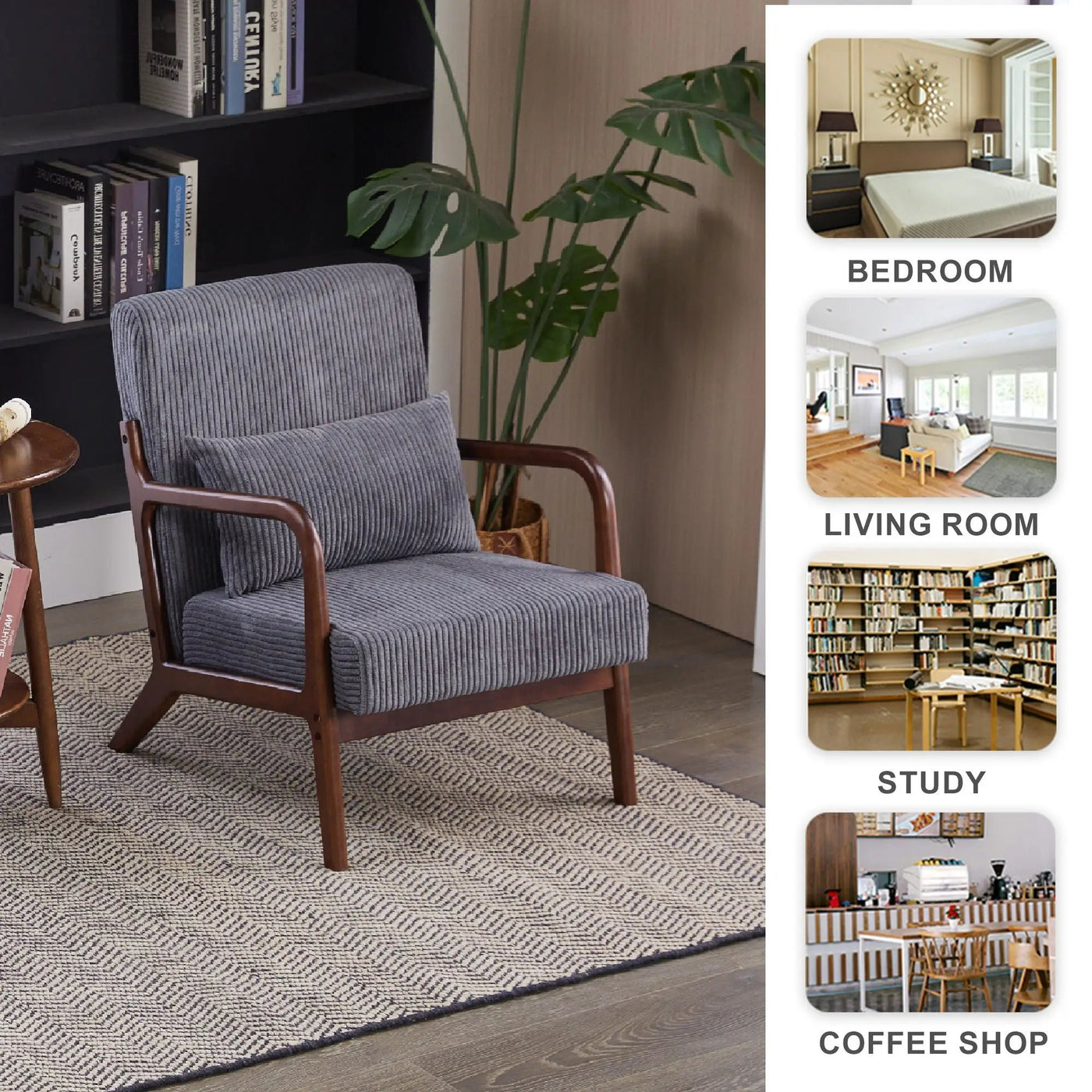 Accent Chair With Pillow And Wood Frame by HouseOfZazla