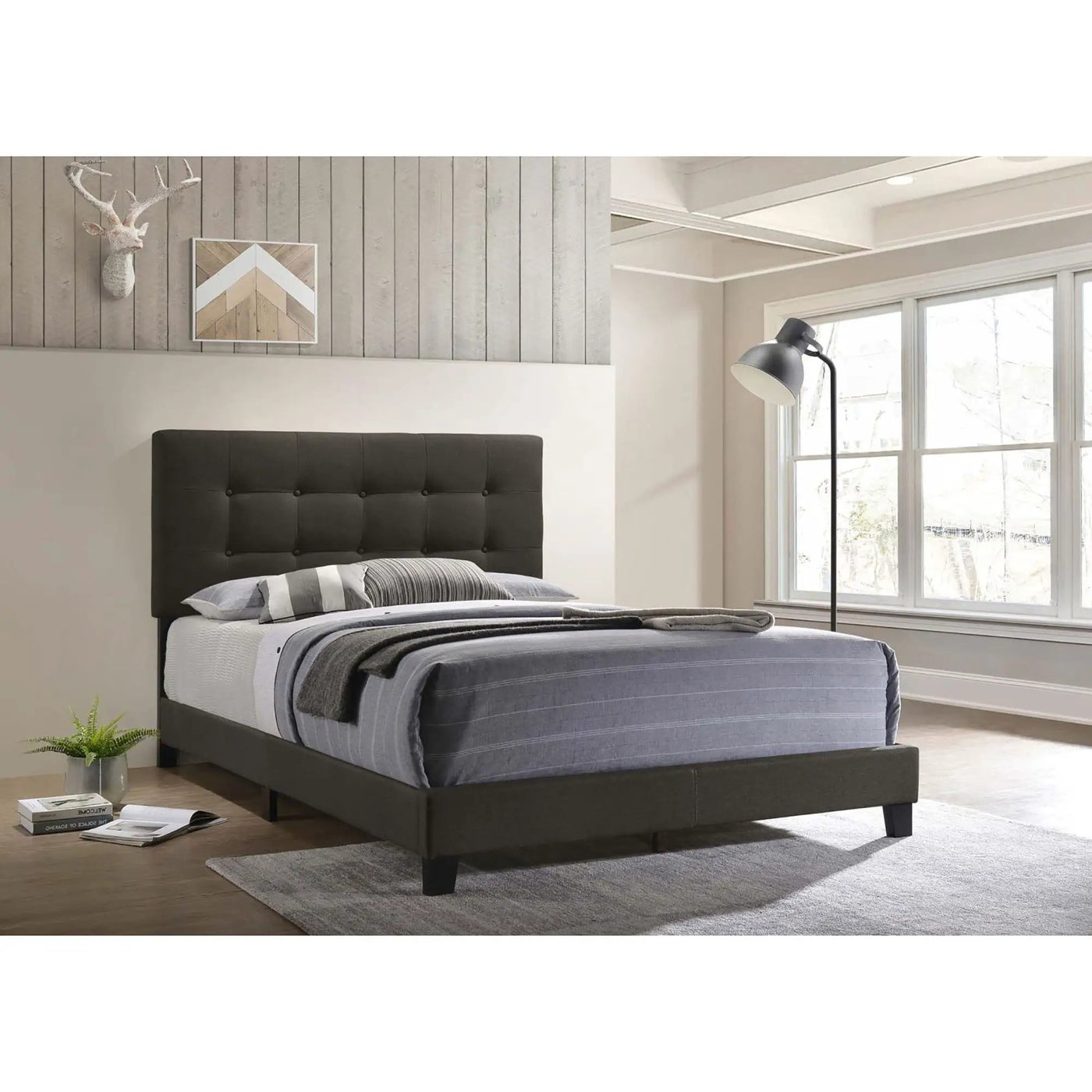 Tufted Panel Bed With Modern Upholstered Design by HouseOfZazla