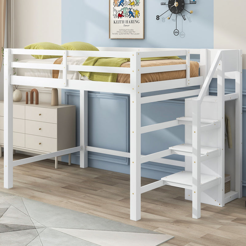 Loft Bed With Built In Storage Wardrobe And Staircase by Unique Piece Furniture
