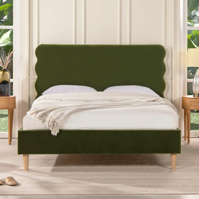 Stockholm - Modern Wavy Headboard Platform Bed by Unique Piece Furniture