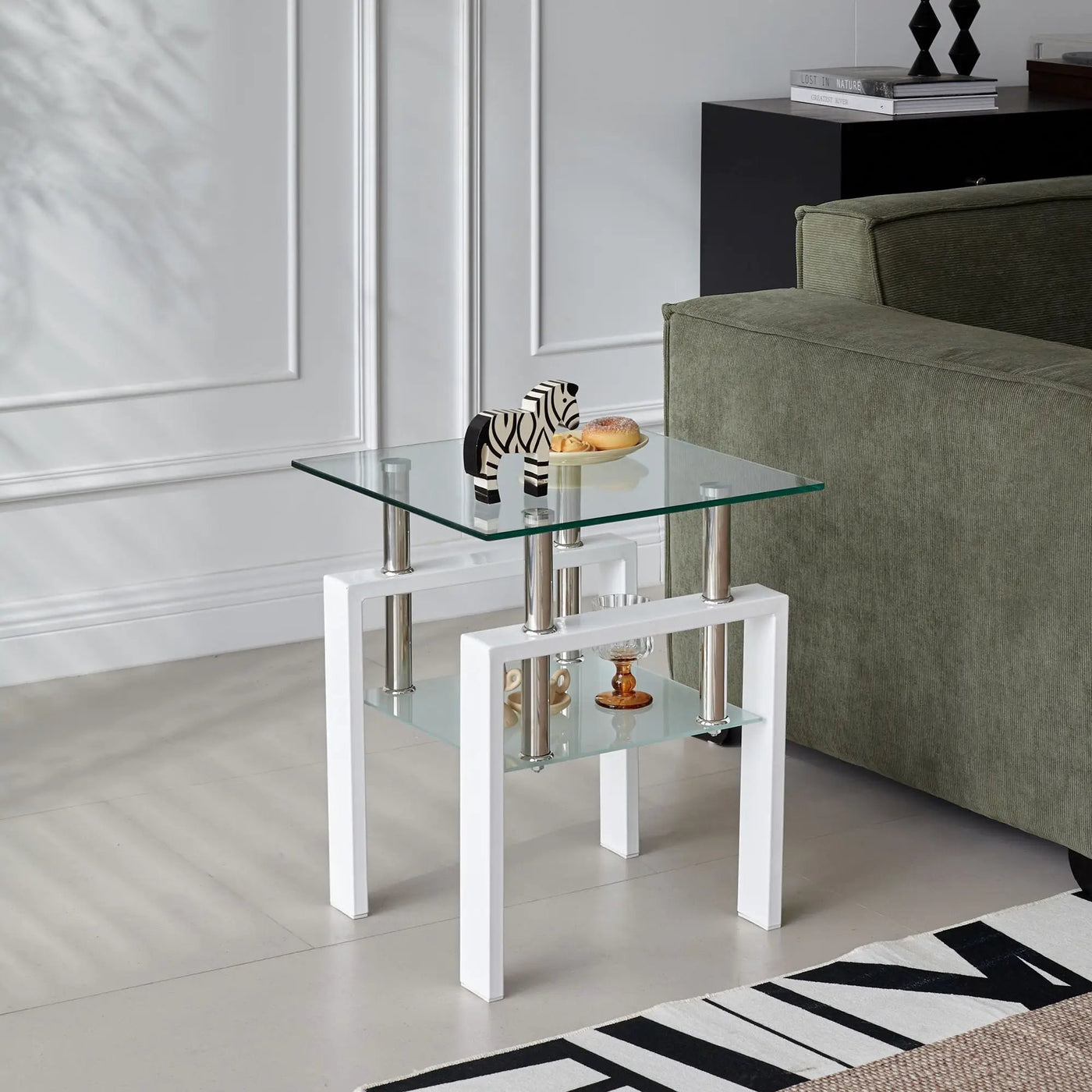 Tempered Glass Table With Storage by HouseOfZazla