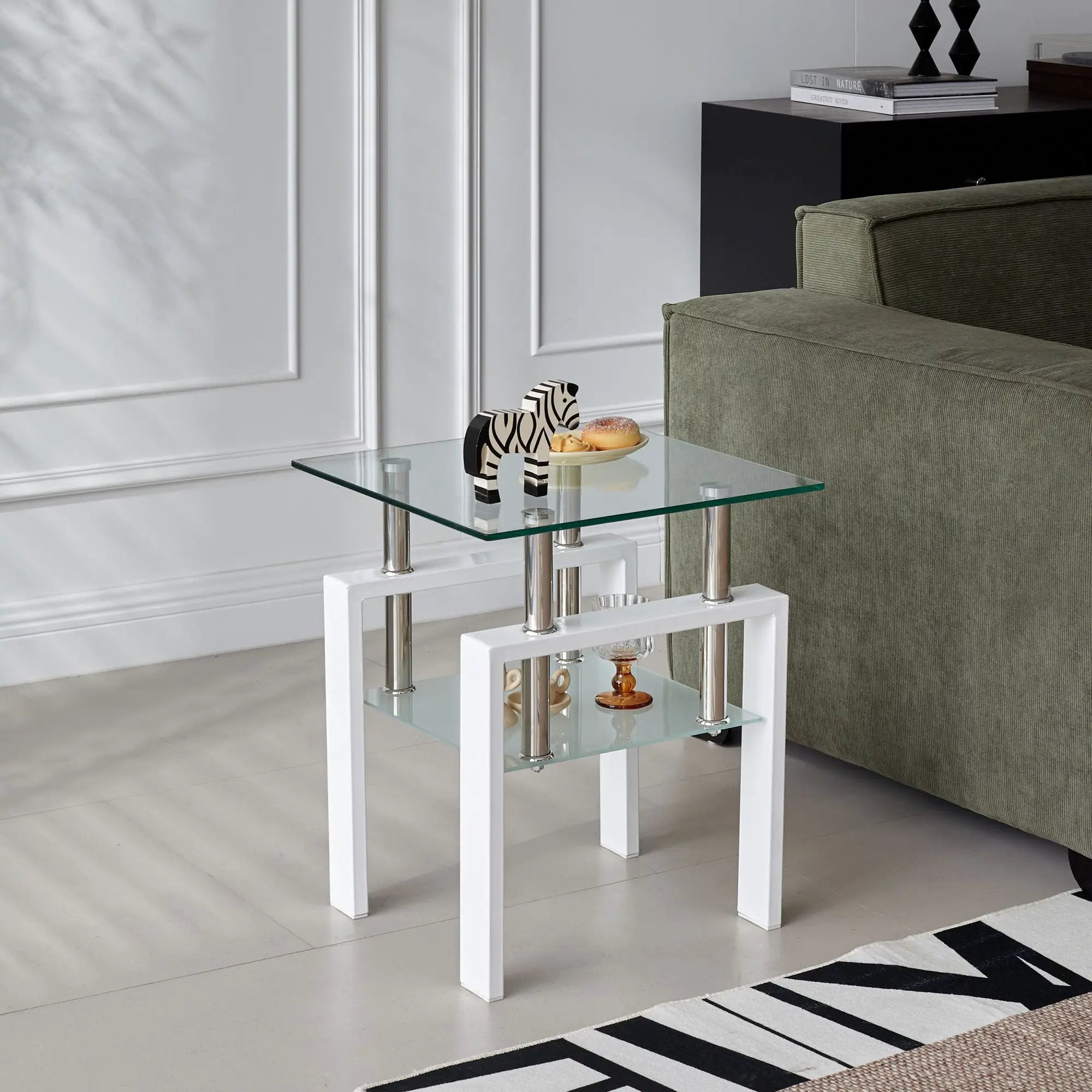 Tempered Glass Table With Storage by HouseOfZazla