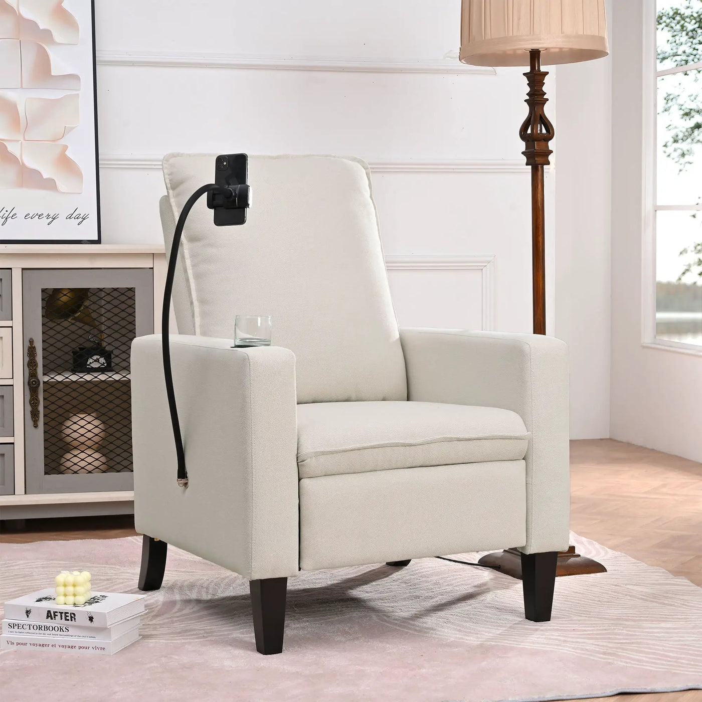Recliner Chairs For Adults, Adjustable Recliner Sofa With Mobile Phone Holder & Cup Holder, Modern Reclining Chairs Fabric Push Back Recliner Chairs For Living Room, Bedroom by HouseOfZazla