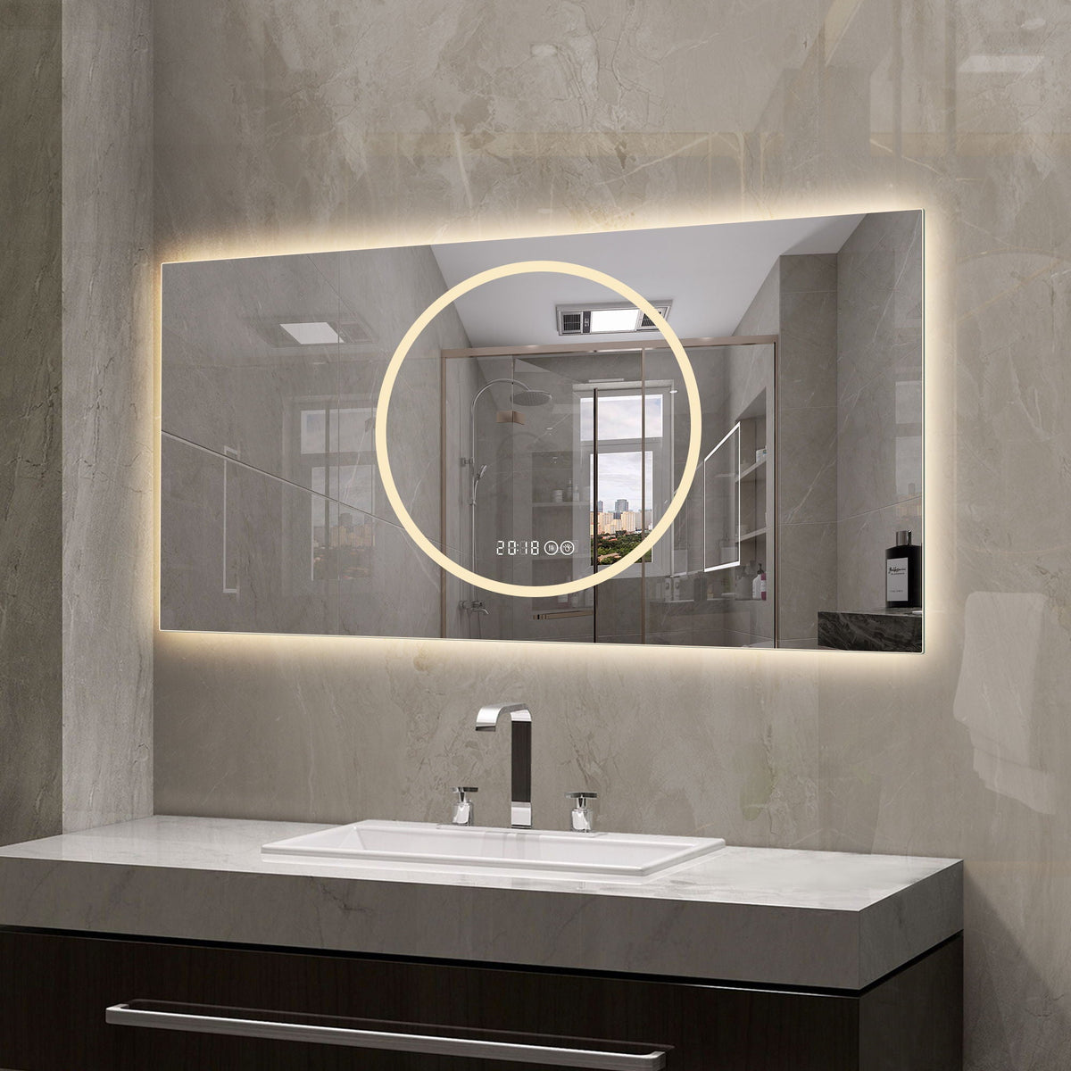 LED Vanity Mirror with Anti-Fog & Dimmable Lights - Antique Silver, photo 2 of 4