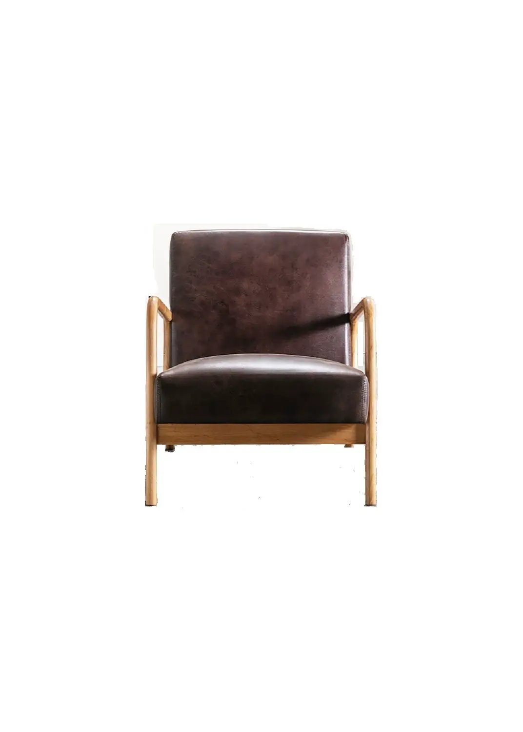 Open Framed Armchair With Cushioning Brown - Dark Brown by HouseOfZazla