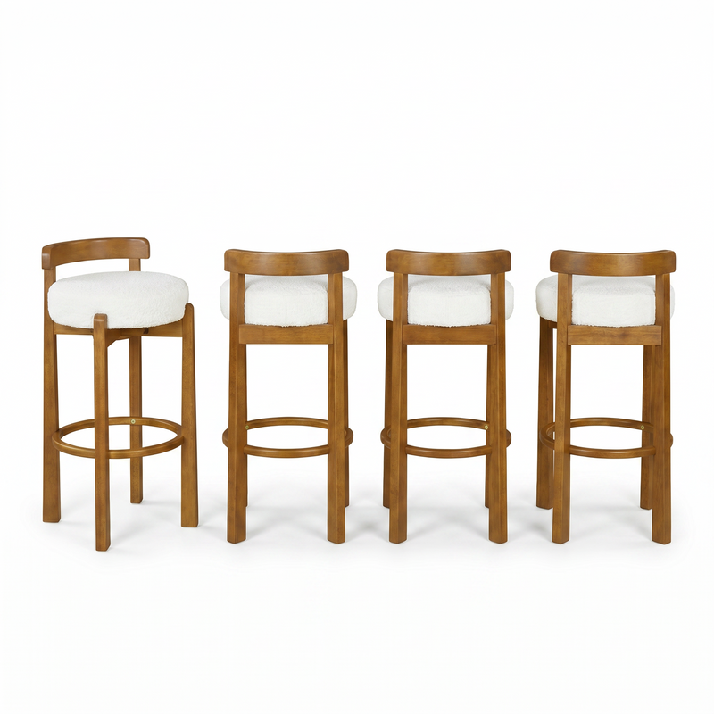 Elise Indoor Wooden Low Back Barstool by HouseOfZazla