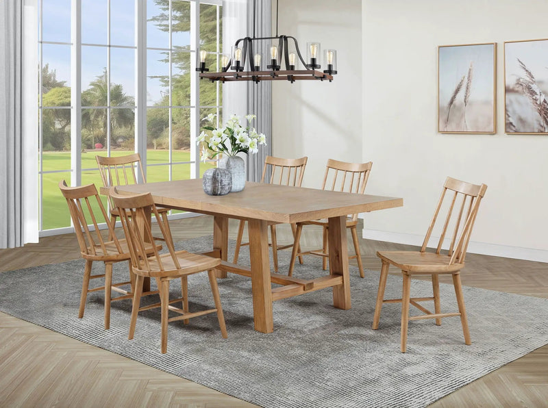 Middleton 7-piece Extension Leaf Dining Set Natural Brown by Unique Piece Furniture