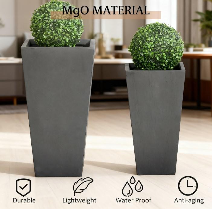Durable & Stackable Plant Pot, 2-Pack Outdoor Planter Set by HouseOfZazla