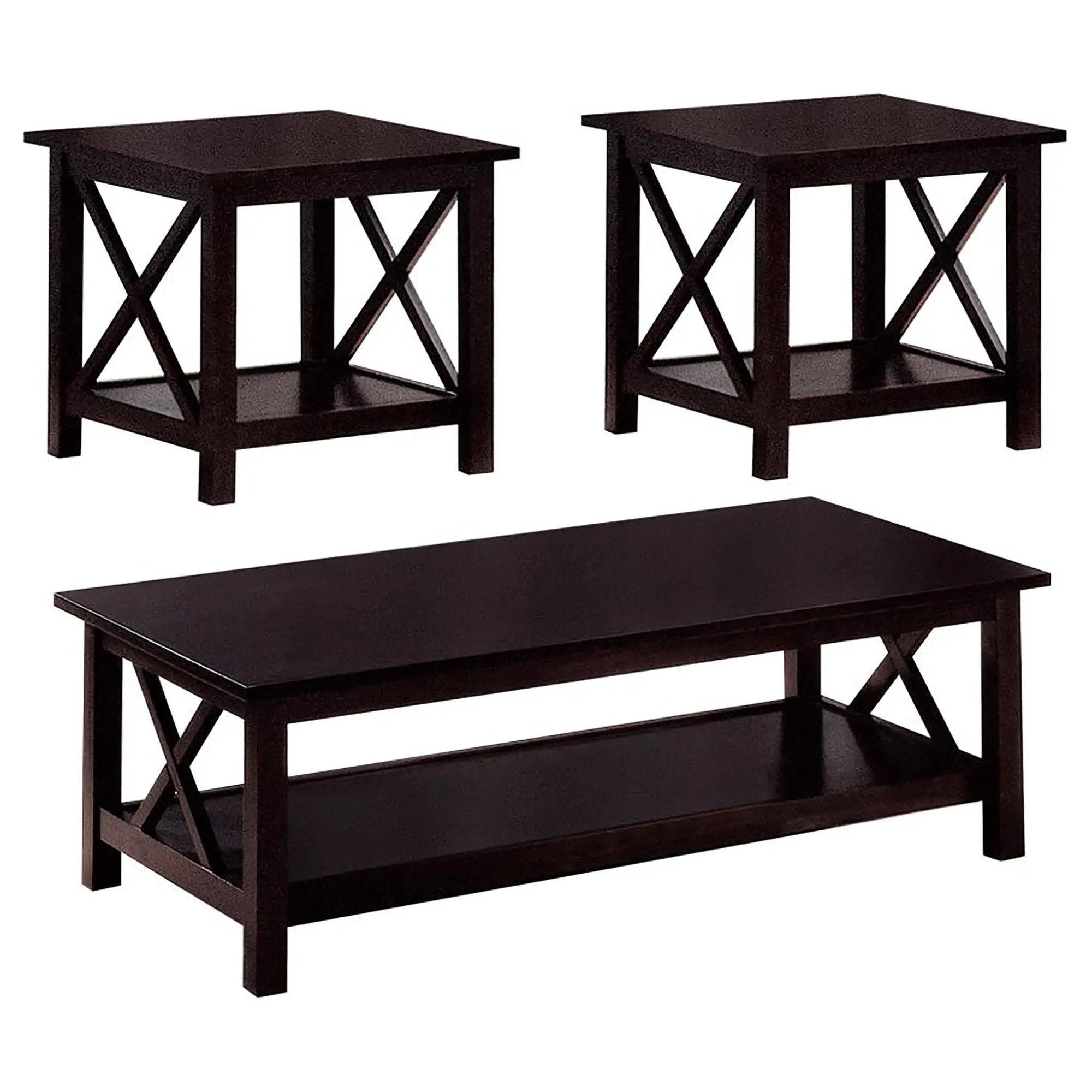Merlot 3 Piece Occasional Set - Brown