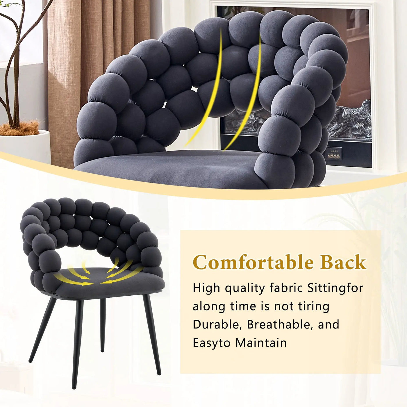 Puffy Bubble, Ball Chain Chairs For Dining Room (Set of 2) by HouseOfZazla