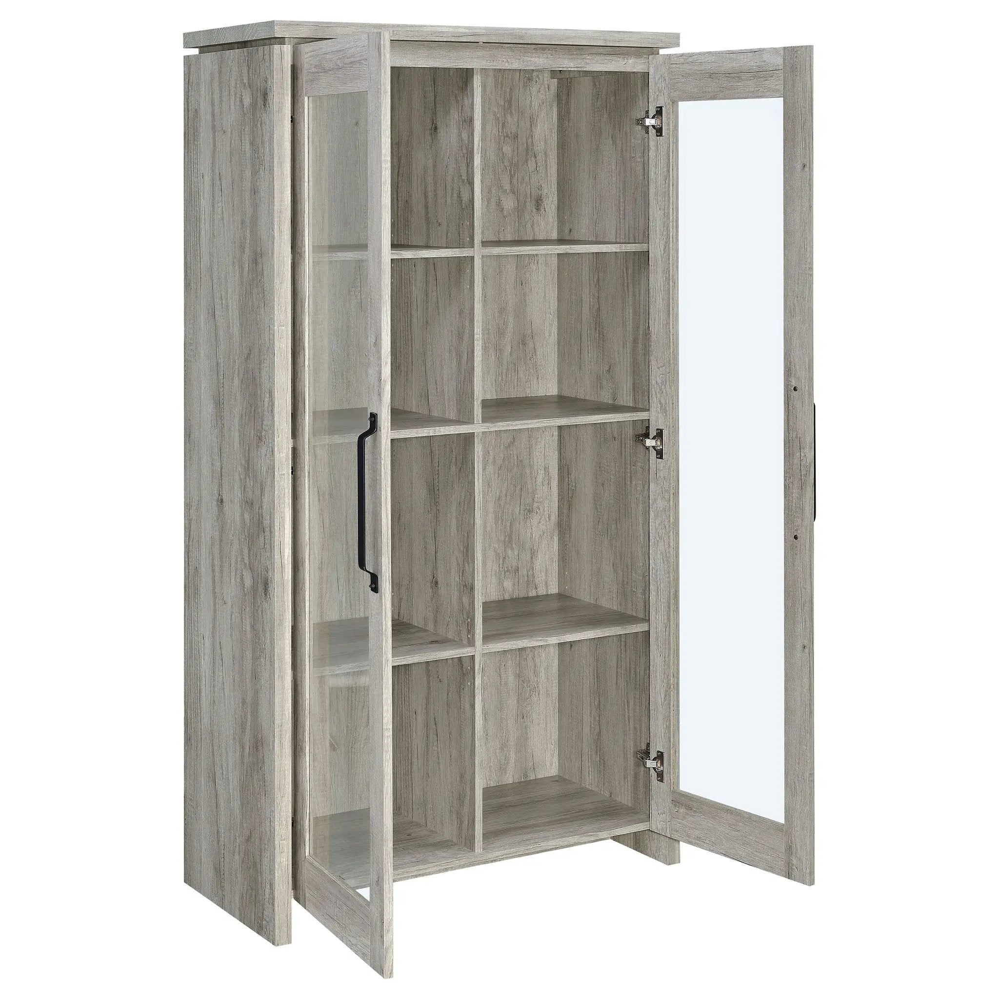 Alejo 2-door Engineered Wood Tall Cabinet Grey Driftwood by Unique Piece Furniture