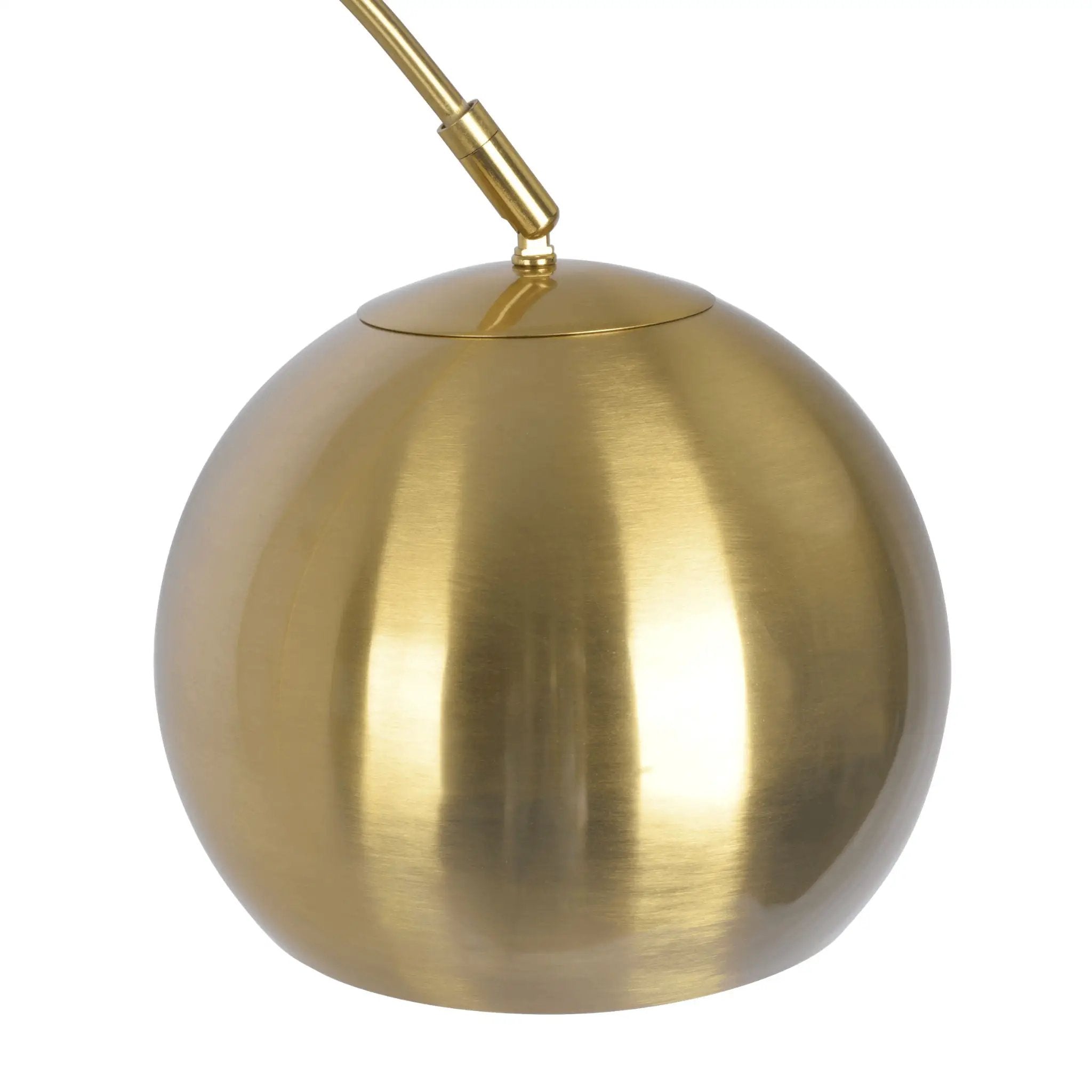 Oasis - Long Arm Gold Adjustable Floor Lamp With Round Marble Base - Gold / White Marble by Unique Piece Furniture