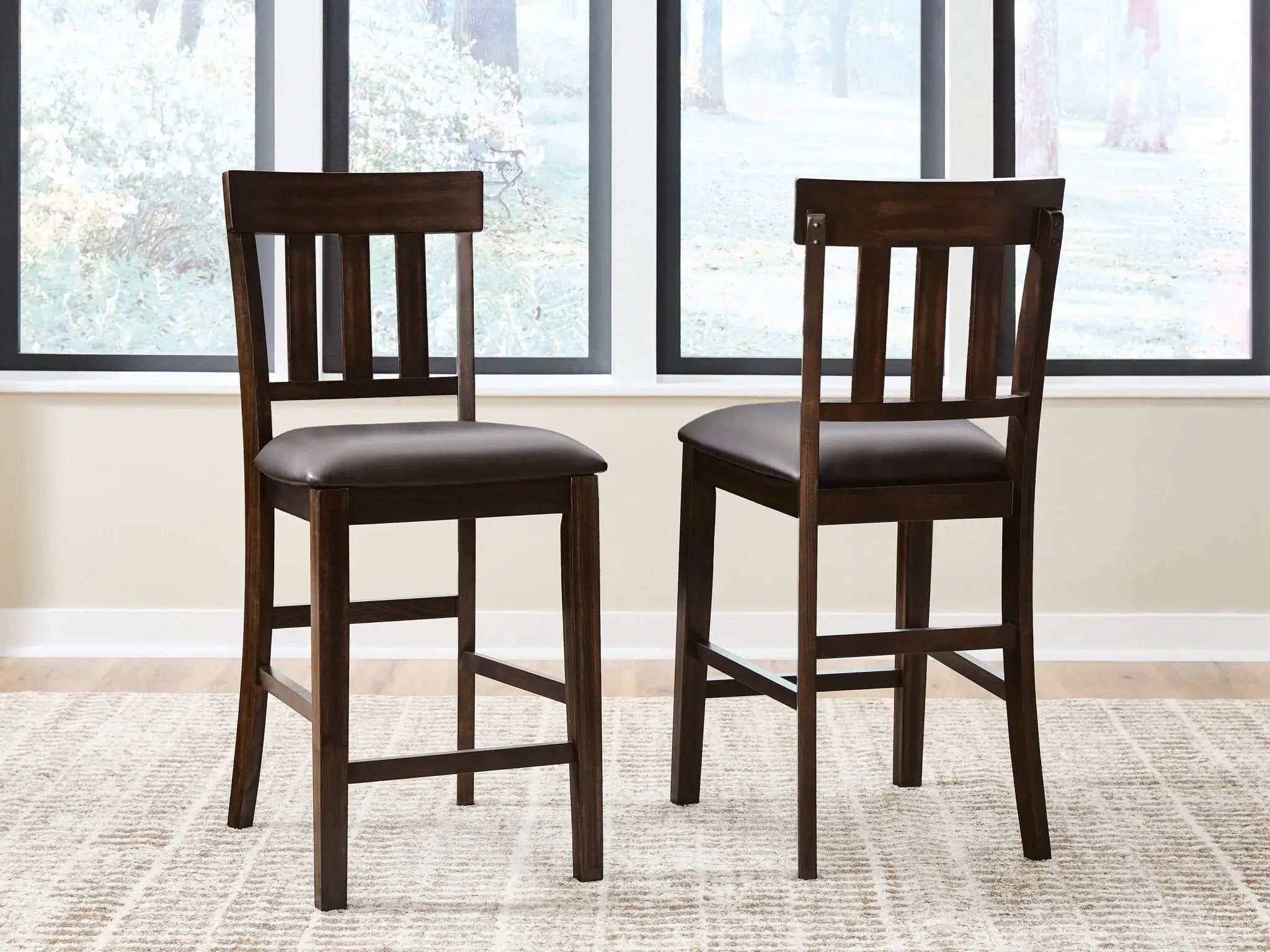 Haddigan - Upholstered Barstool (Set of 2) - Dark Brown by Unique Piece Furniture