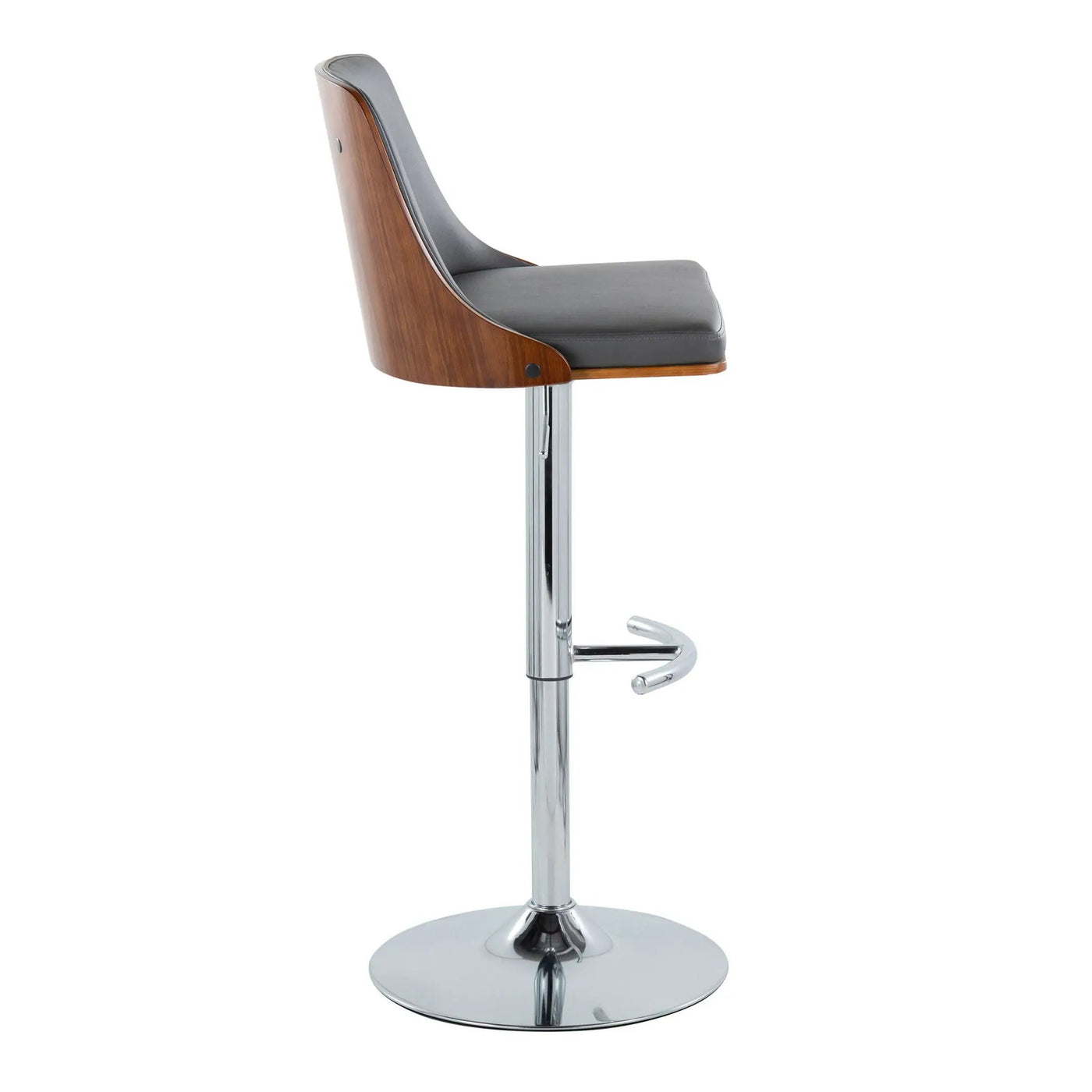Gianna - Mid Century Modern Adjustable Barstool With Swivel With Rounded T Footrest (Set of 2) by HouseOfZazla