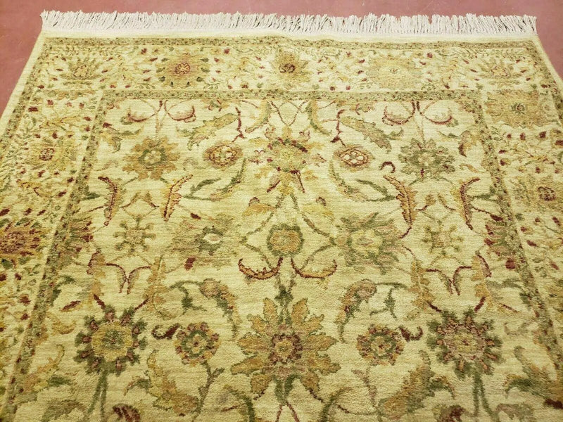 Belgium Power Loomed Rug 5x7, Vintage Oriental Wool Carpet, Beige by Jewel Rugs