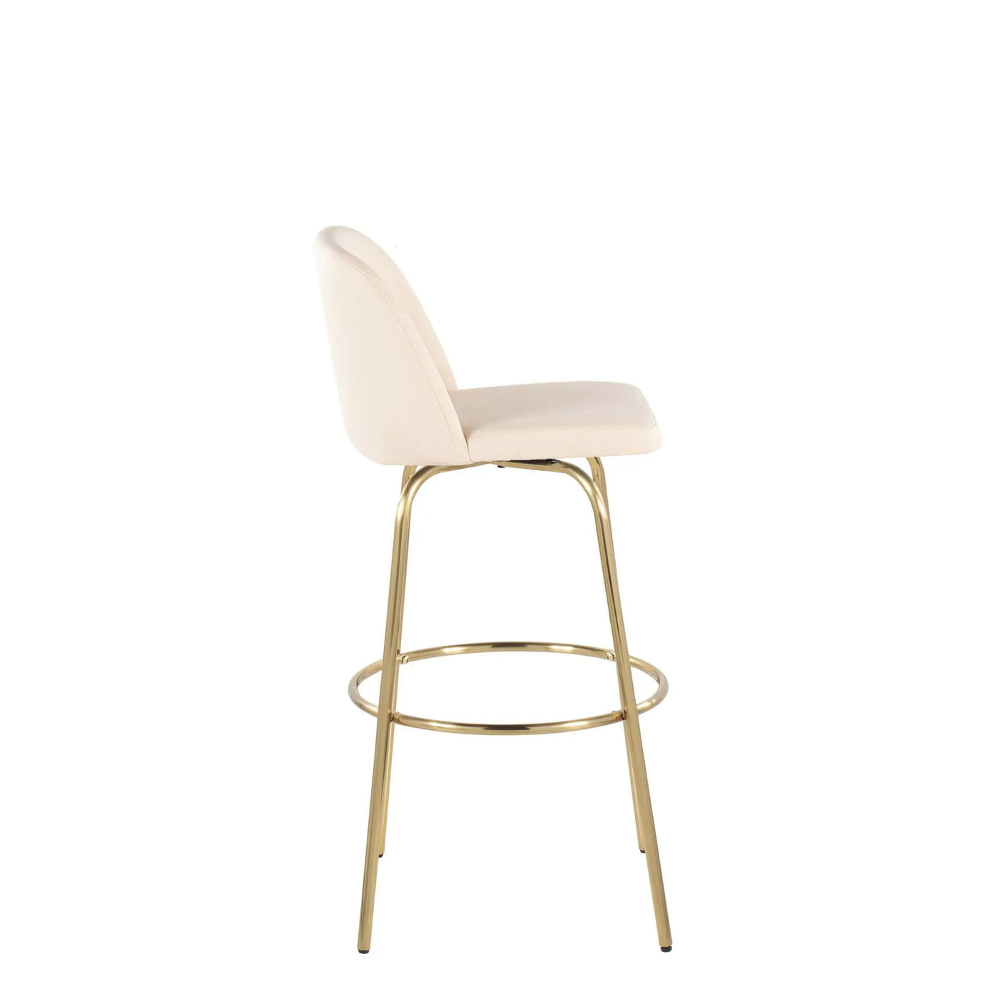 Toriano - Contemporary Fixed Height Barstool With Swivel And Round Footrest (Set of 2) by HouseOfZazla
