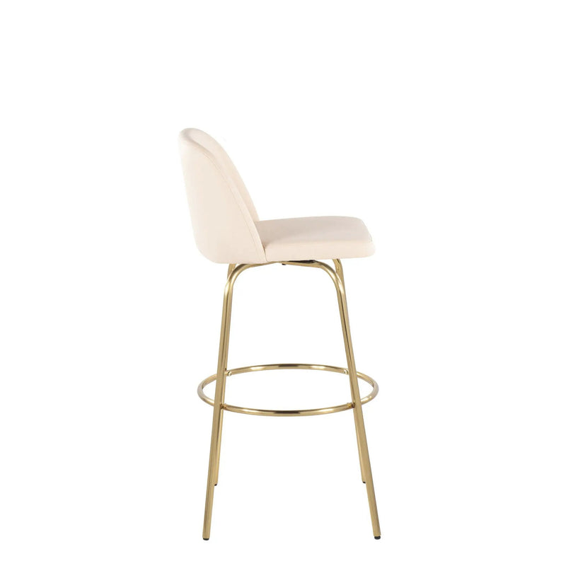 Toriano - Contemporary Fixed Height Barstool With Swivel And Round Footrest (Set of 2) by Unique Piece Furniture