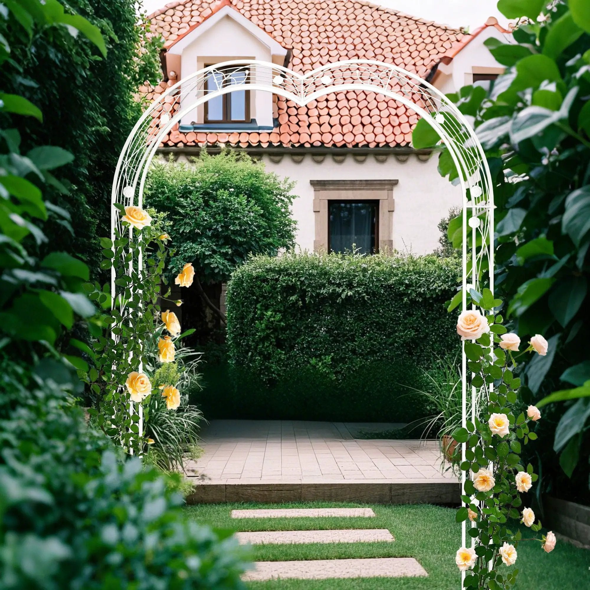 Metal Garden Arch Assemble Freely With 8 Styles Garden Arbor Trellis Climbing Plants Support Rose Arch by HouseOfZazla