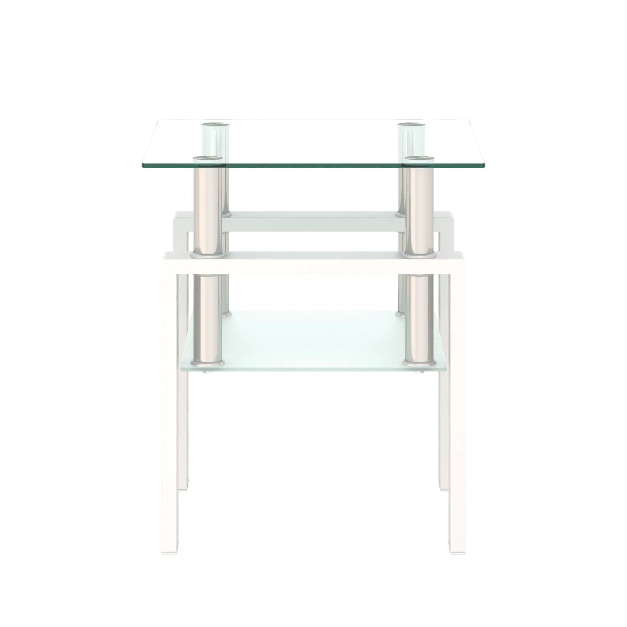 Modern Tempered Glass Tea Table, End Square Table For Living Room by Unique Piece Furniture